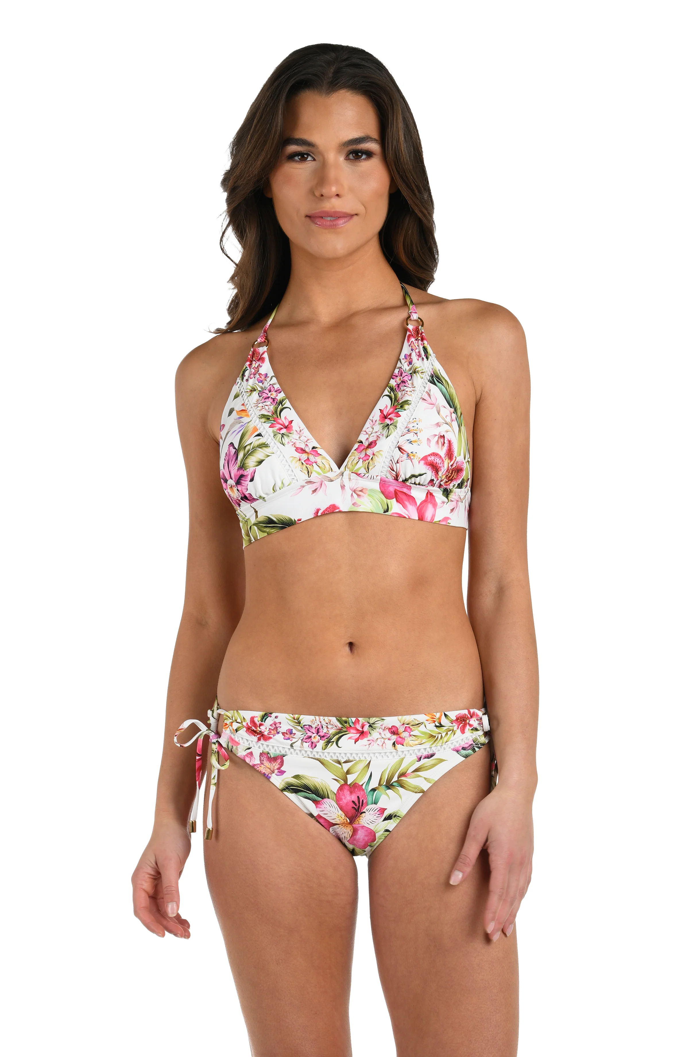 Polynesian Paradise Banded Halter Triangle Top