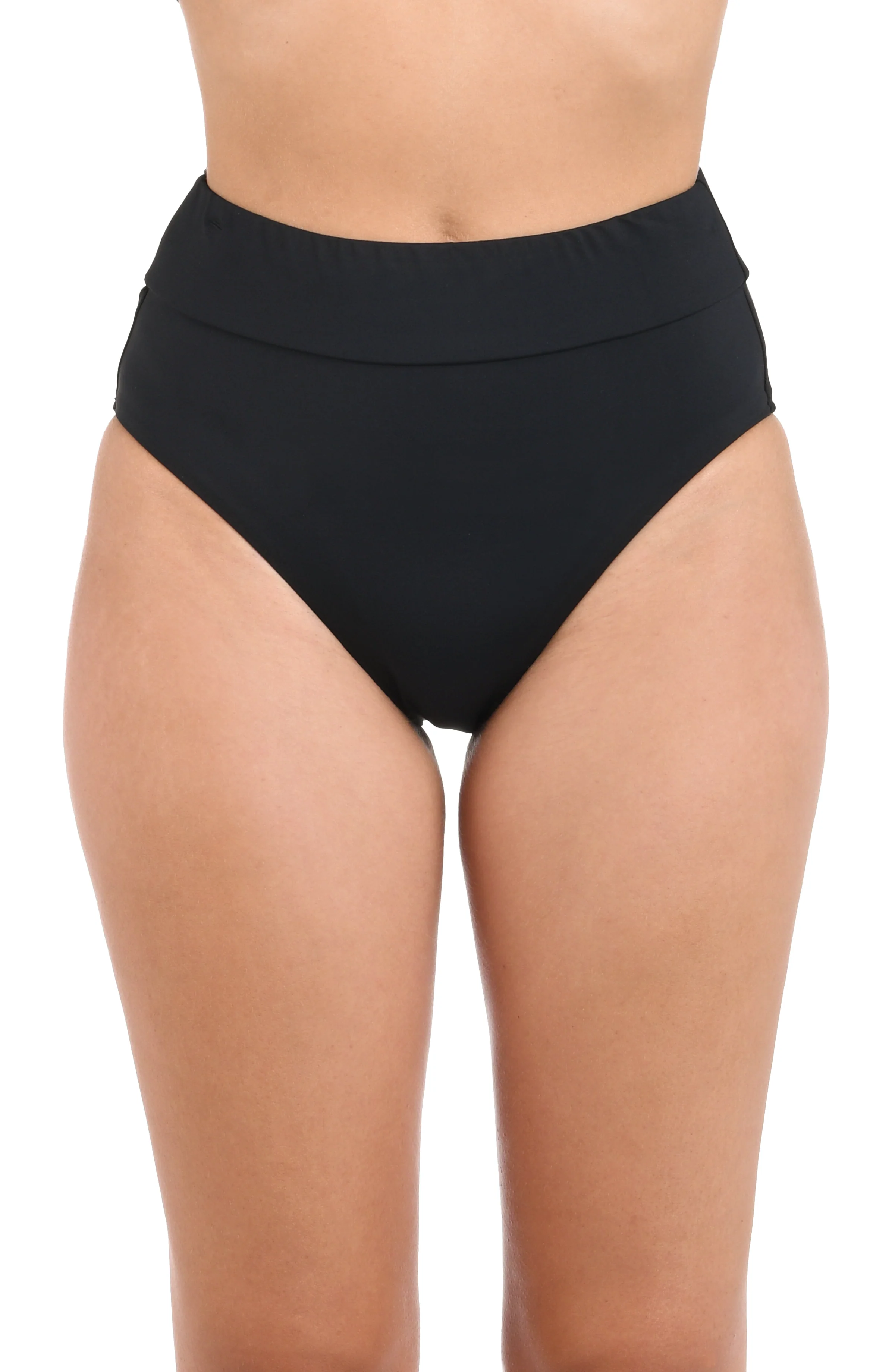 Island Goddess Cinch Back High Waist Bottom - Black