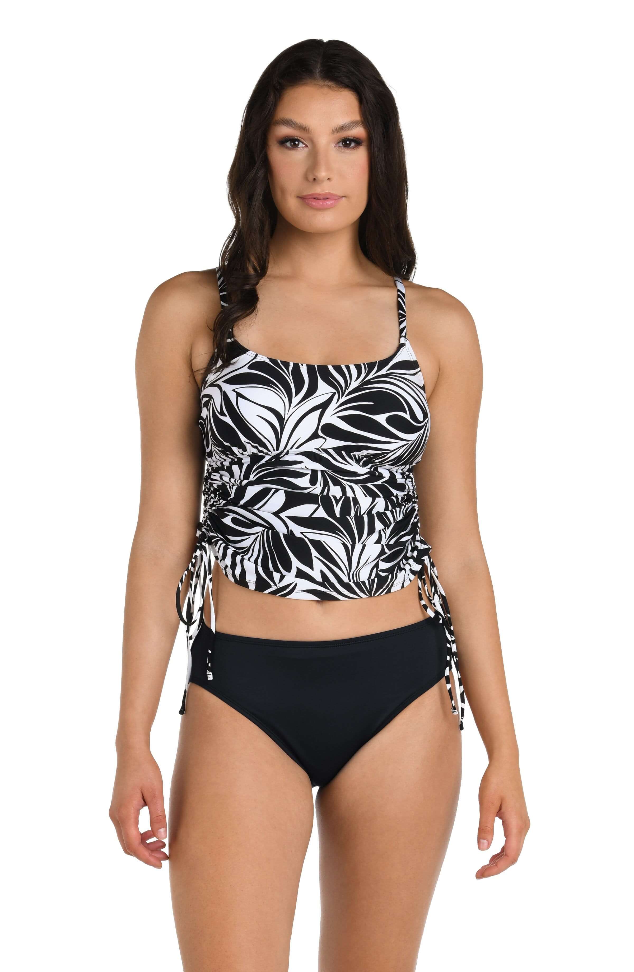 24th & Ocean Floating Palms Side Shirred Tankini Top - FINAL SALE