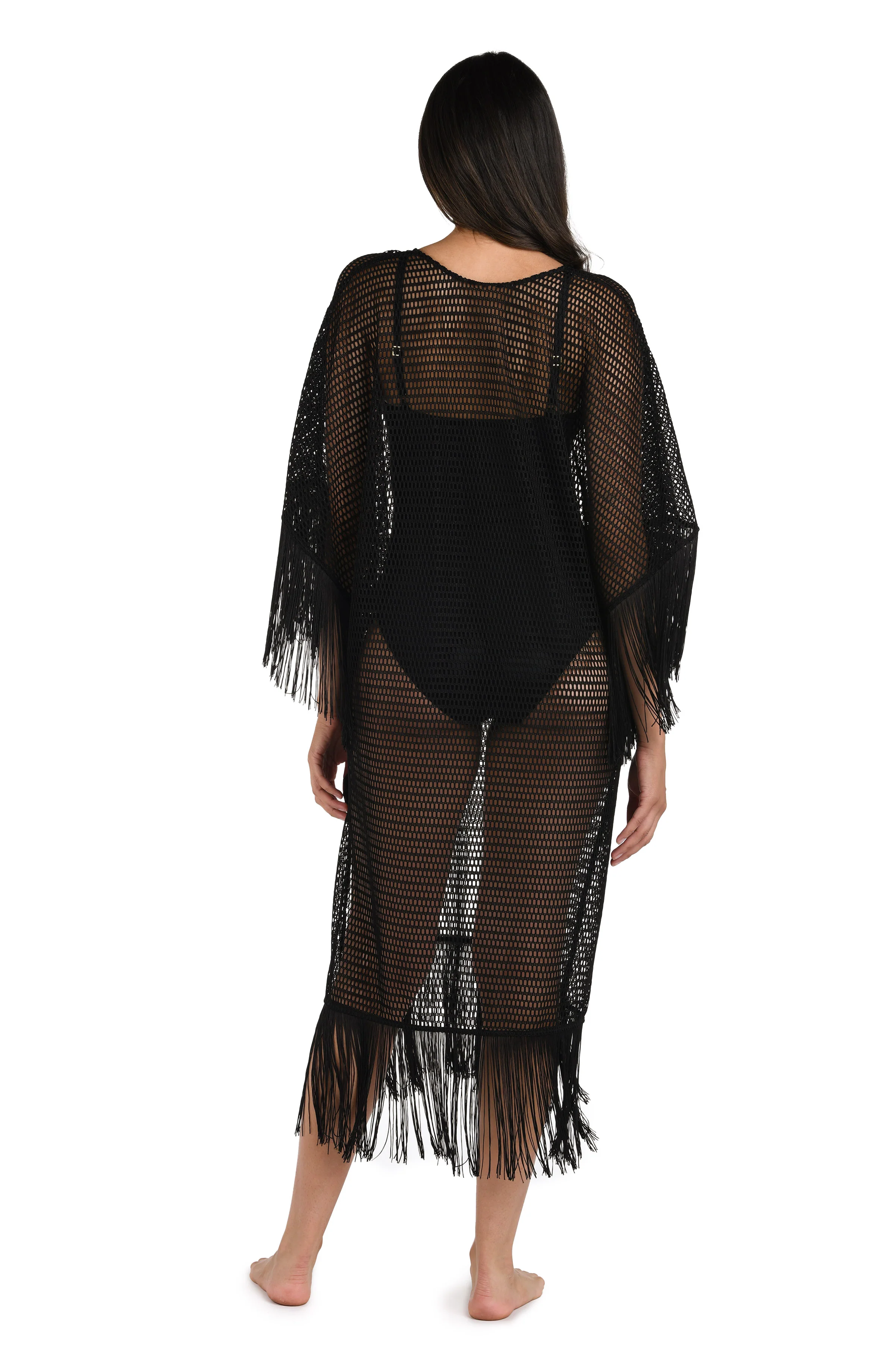 Fringed Out Long Caftan Cover Up - FINAL SALE