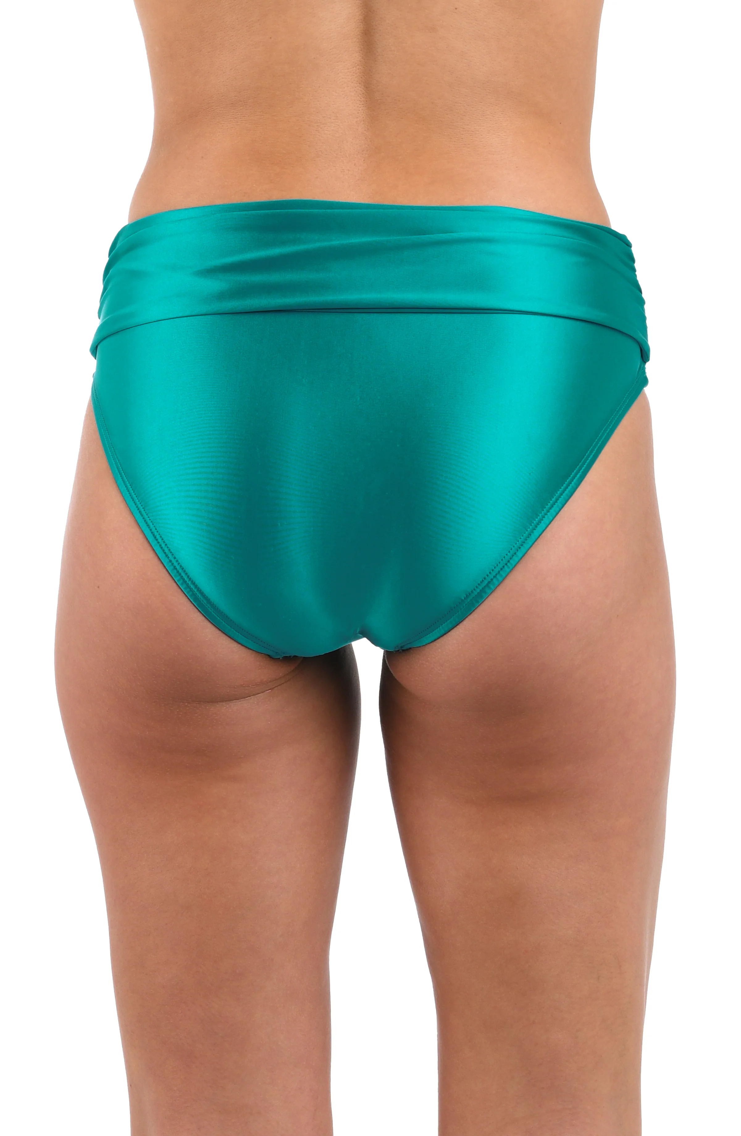 Earth Goddess Mid-Waist Twist Front Bottom - Teal - FINAL SALE