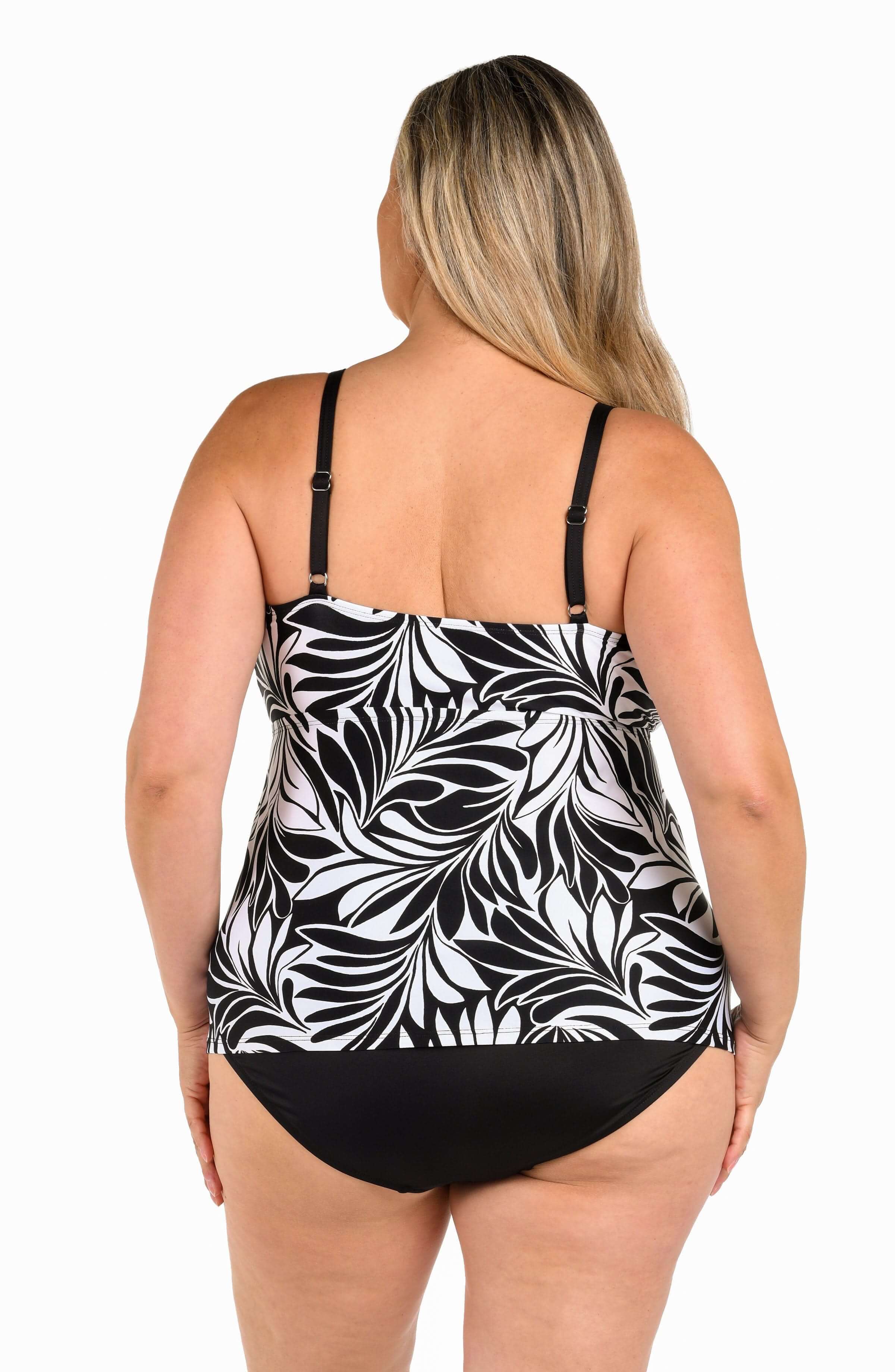 24th & Ocean Floating Palms Strappy High Neck Tankini Top - FINAL SALE