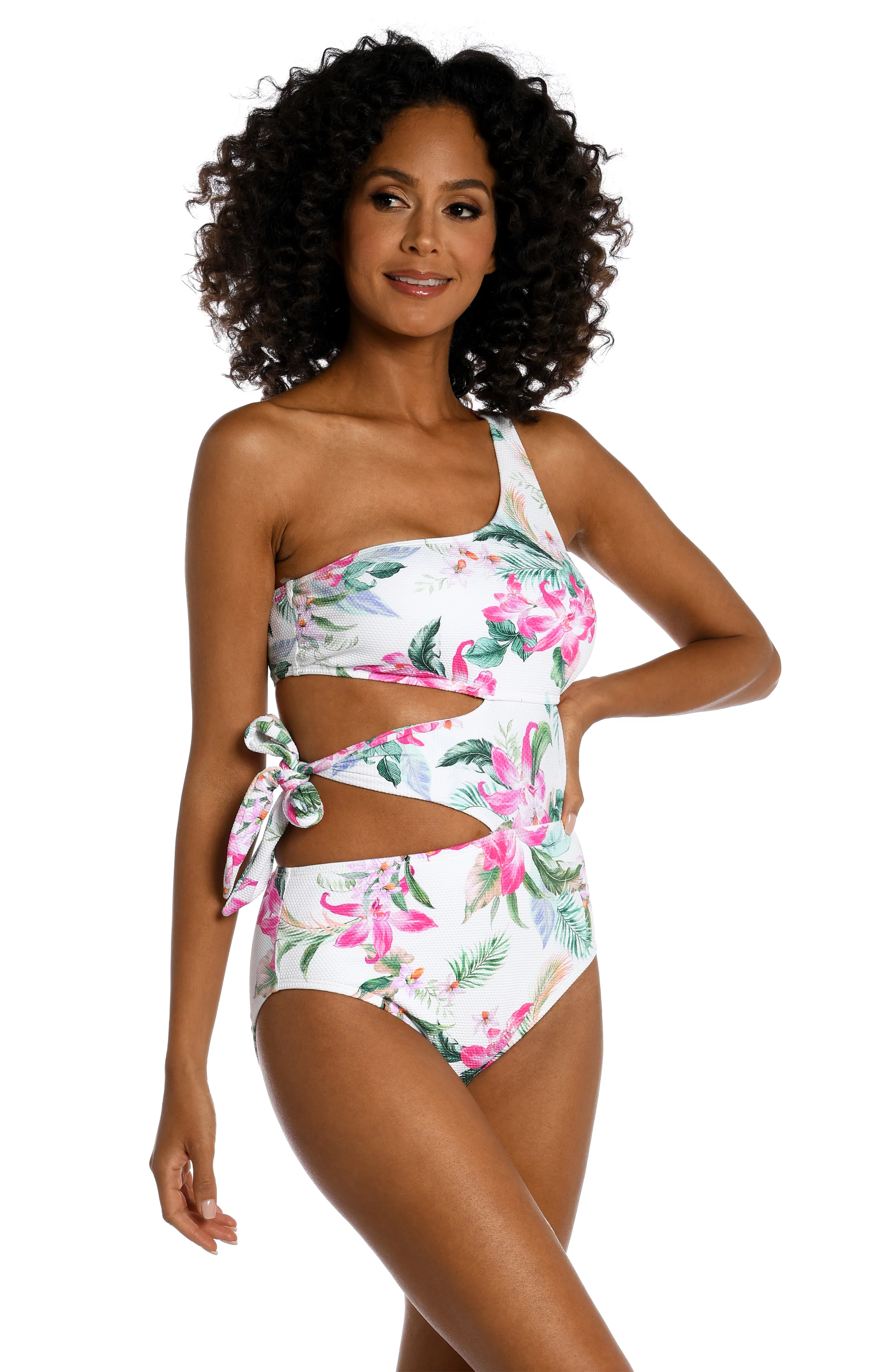 Mystic Palms Cutout One Shoulder One Piece - FINAL SALE