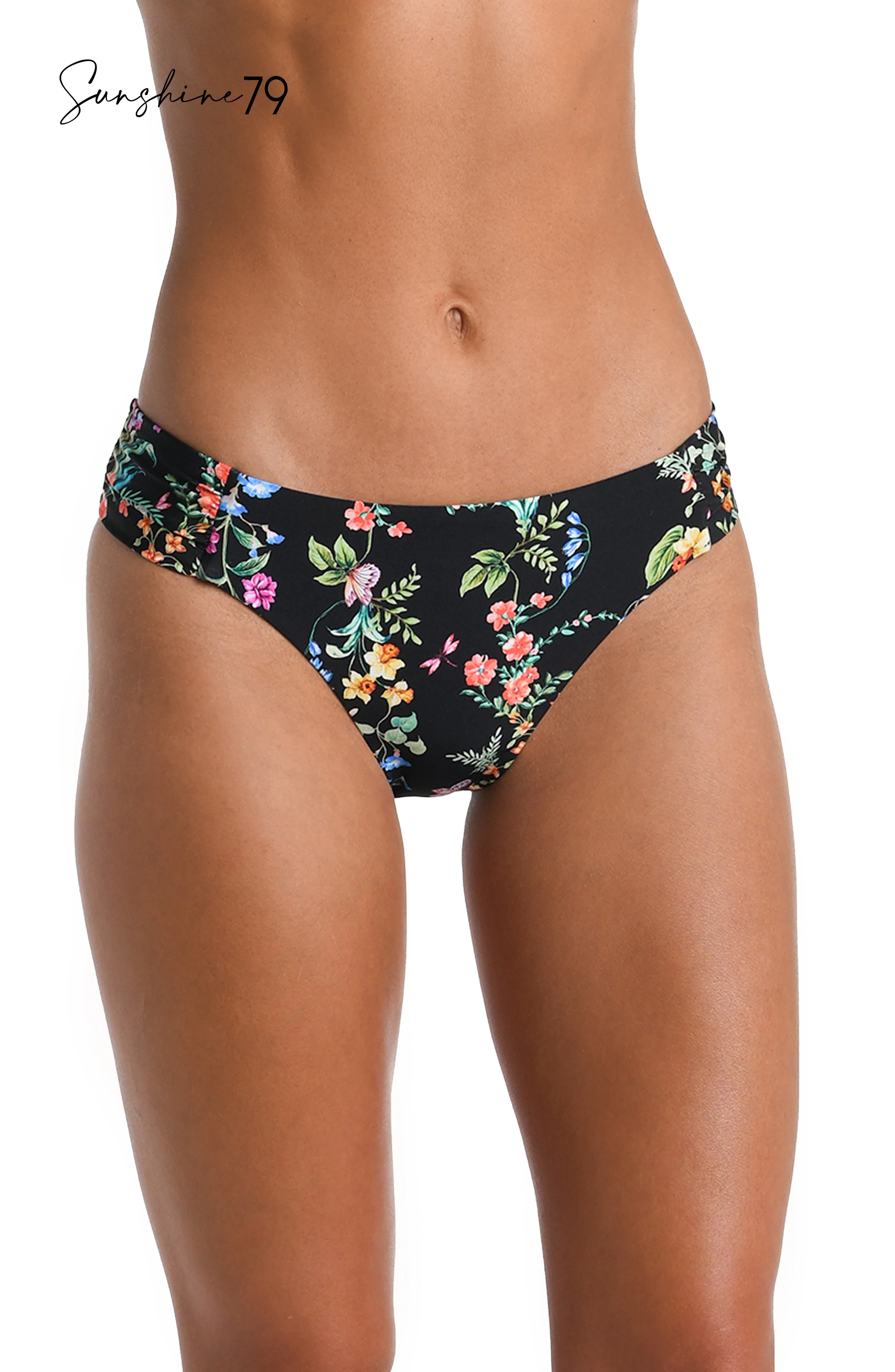 Sunshine 79 Wildflower Vines Side Shirred Hipster Bottom - FINAL SALE