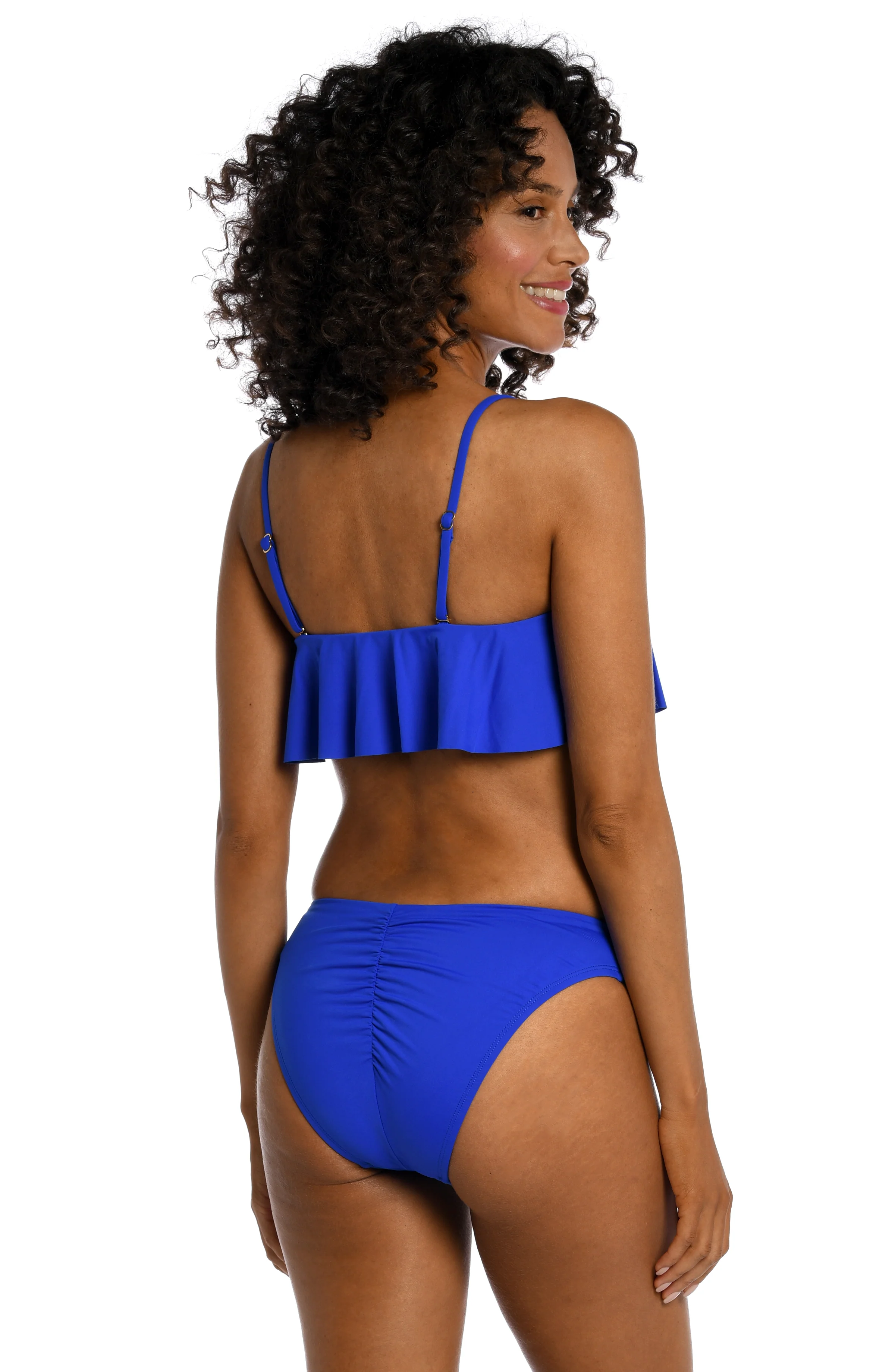 Island Goddess Ruffle Bandeau Bra Top - Sapphire (Final Sale)