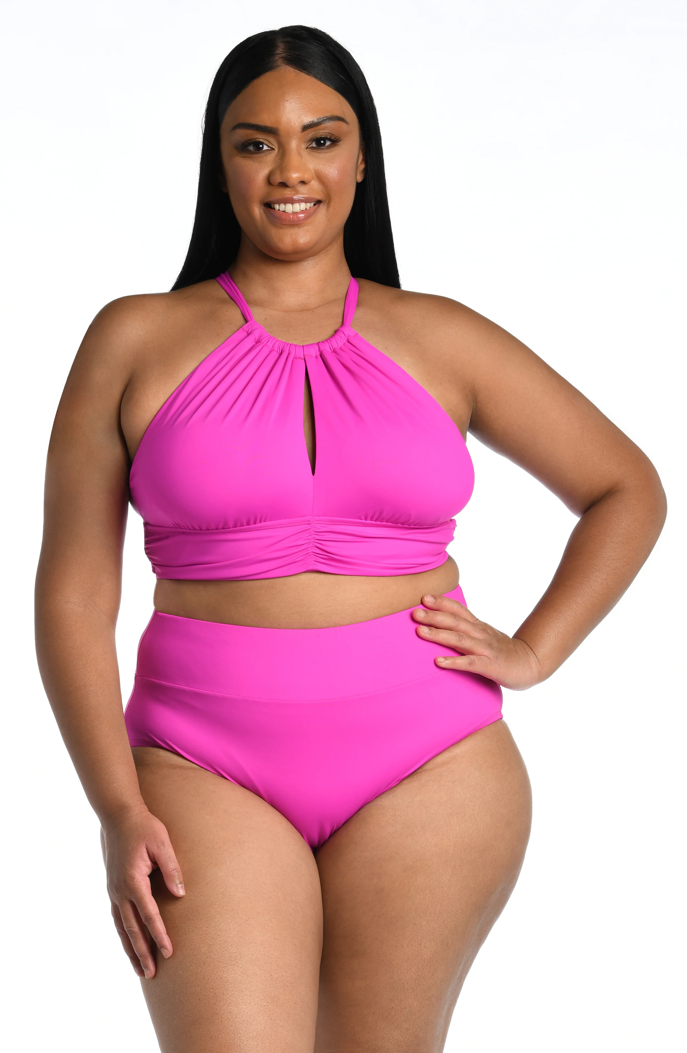 Island Goddess High Neck Midkini Top - Orchid (Final Sale)