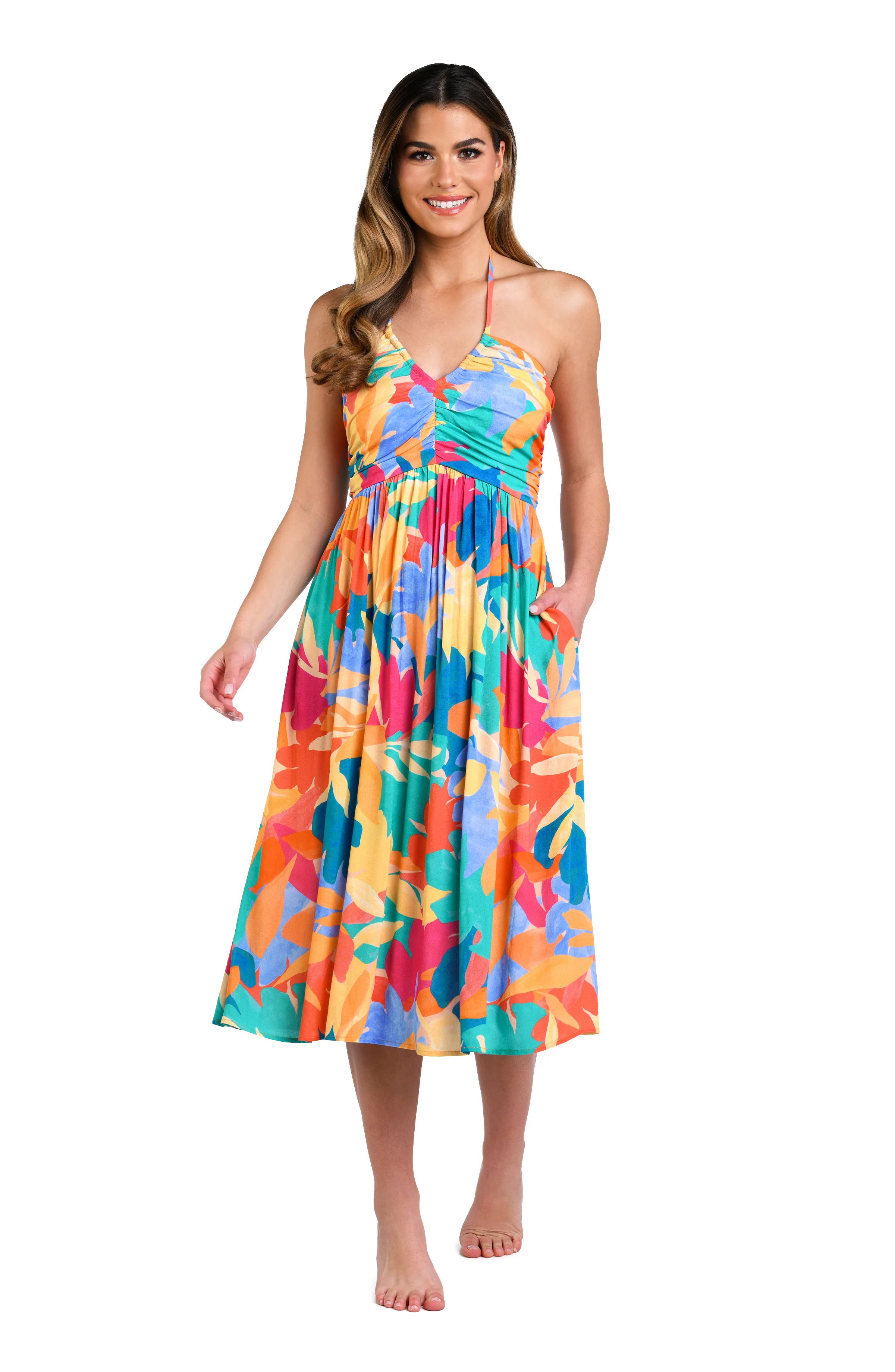 Fantasy Resort Halter Midi Dress - FINAL SALE