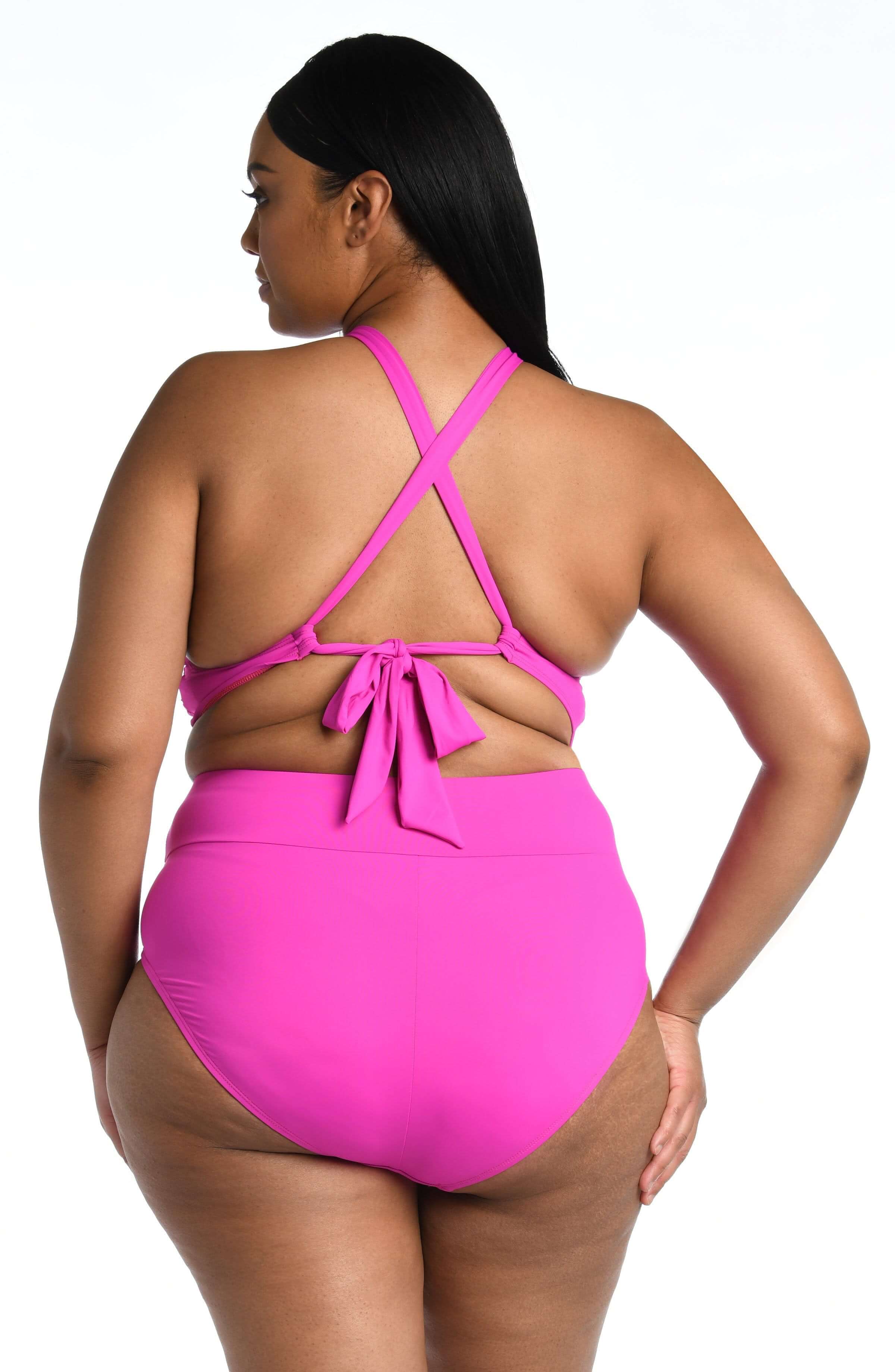 Island Goddess High Neck Midkini Top - Orchid (Final Sale)