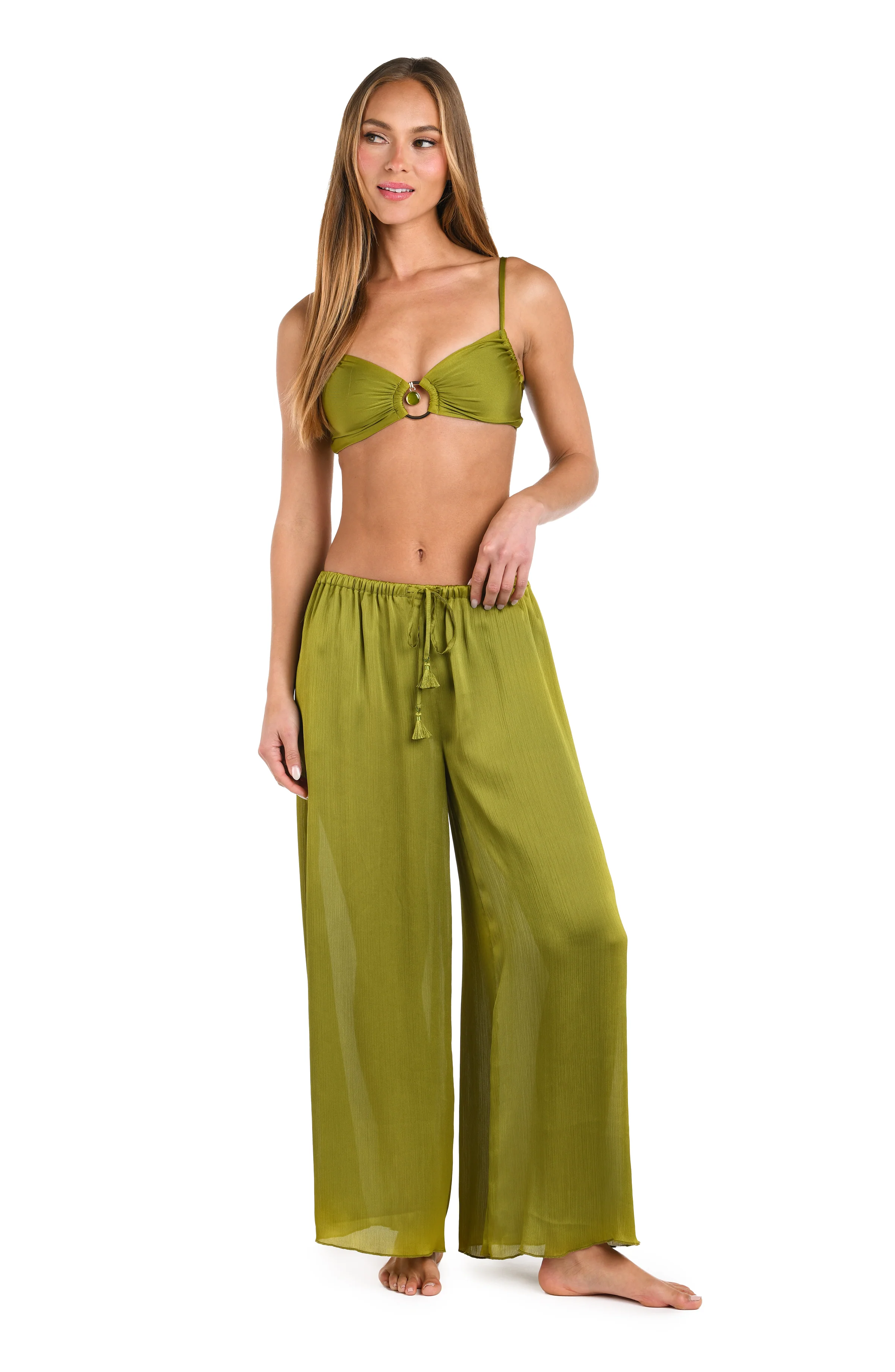 Sunshine 79 Radiance Crinkle Beach Pant - Olive