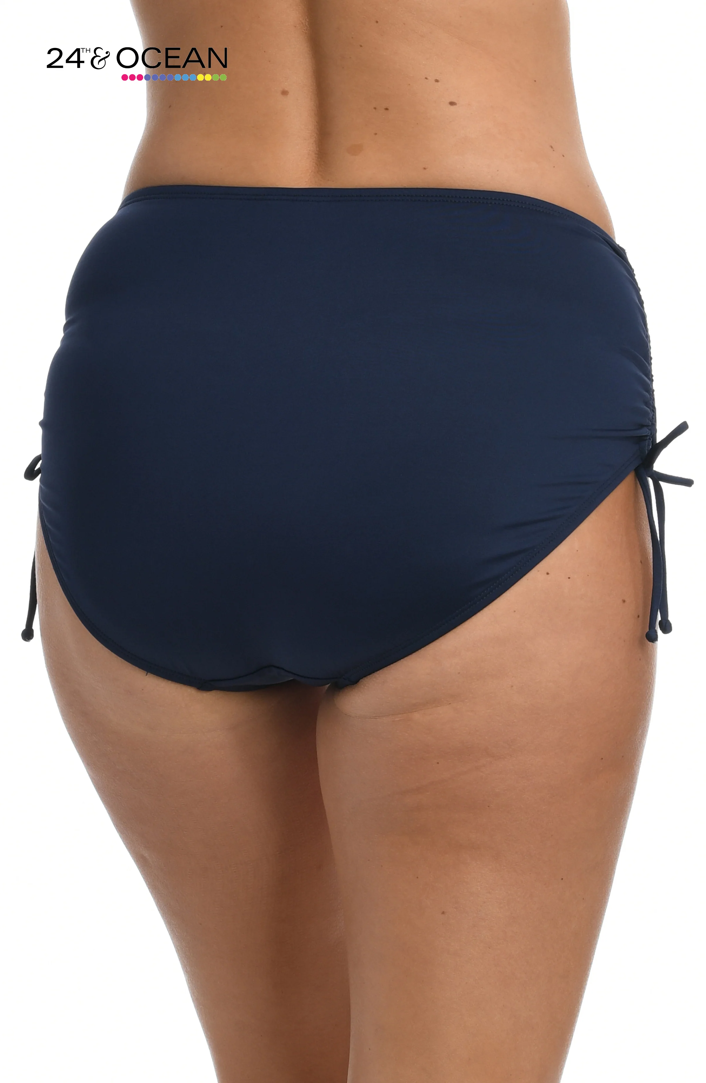 24th & Ocean Solids Mid Waist Adjustable Hipster Bottom - FINAL SALE