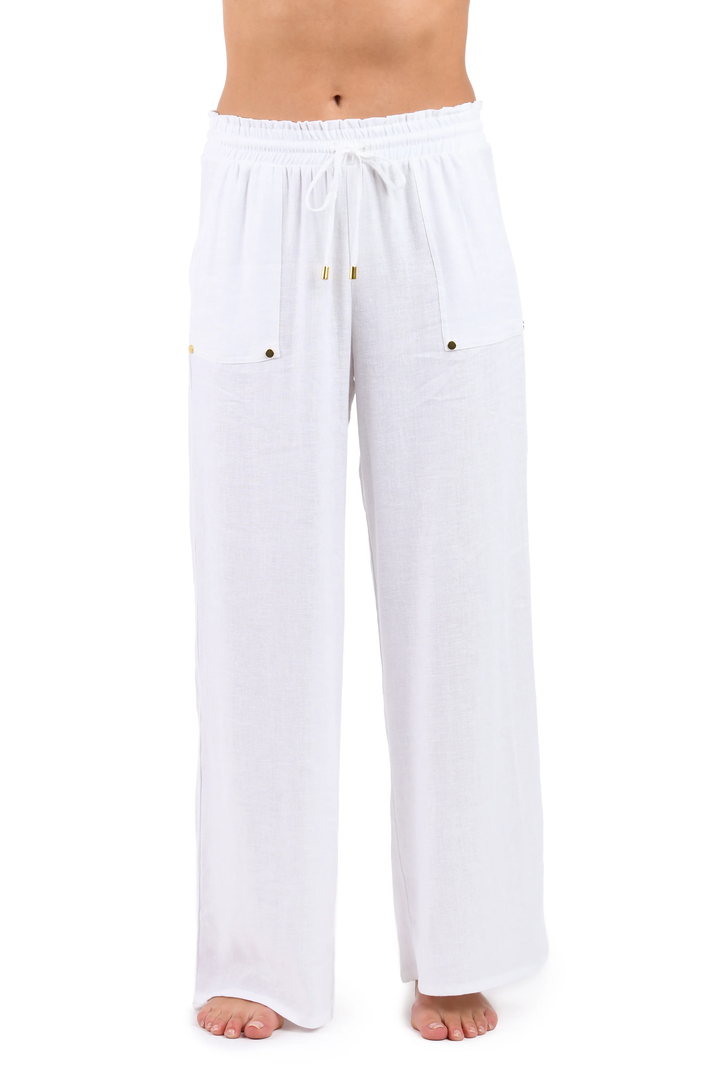Delphine Coast Beach Pant Cover Up - White