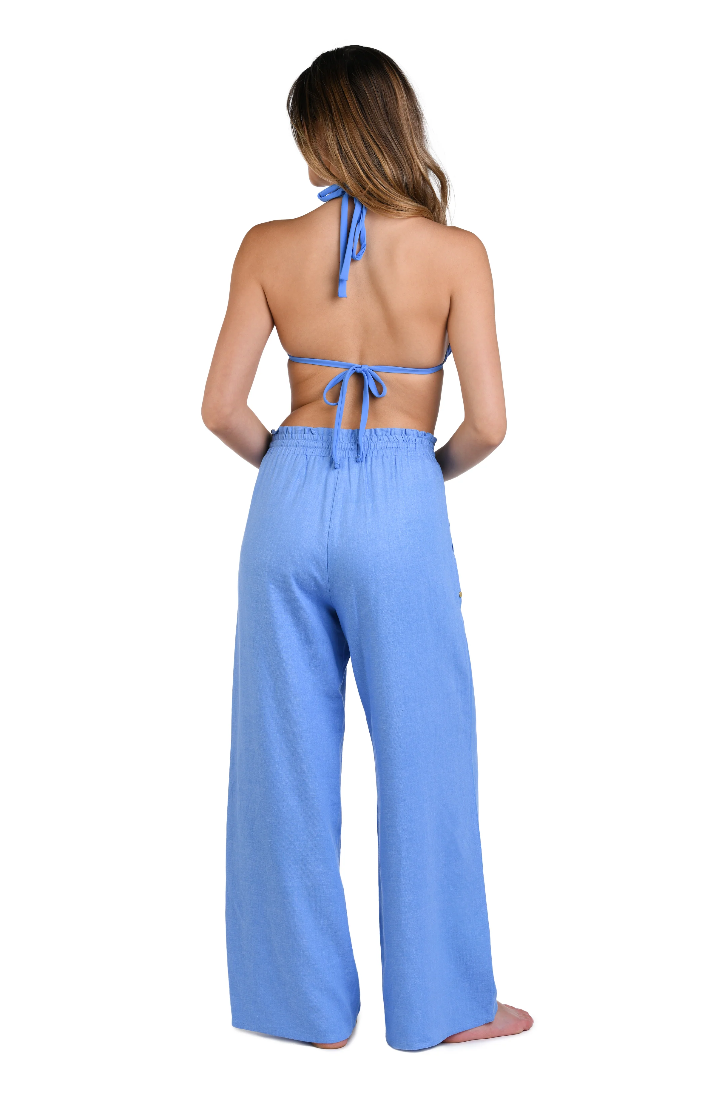 Delphine Coast Beach Pant Cover Up - Chambray - FINAL SALE