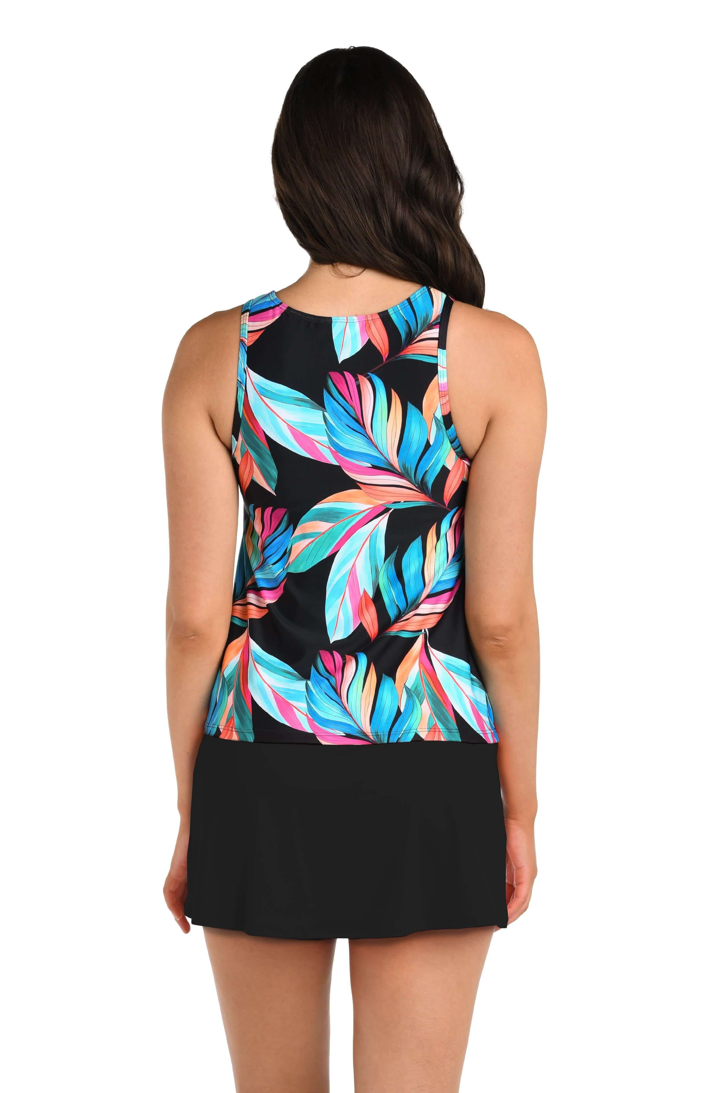 24th & Ocean Moonlit Leaf High Neck Tankini Top