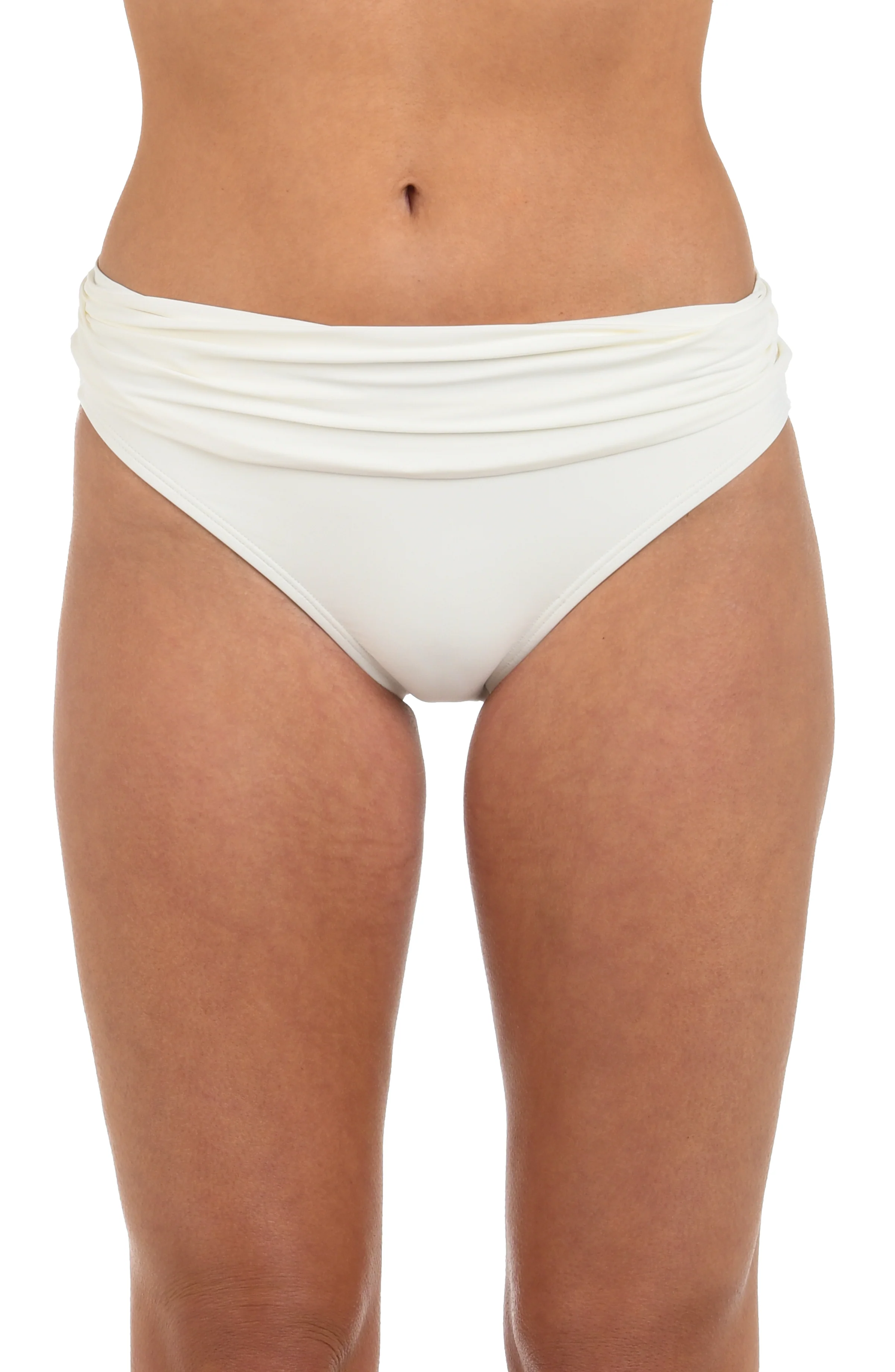 Island Goddess Ruched Band Hipster Bottom - Ivory