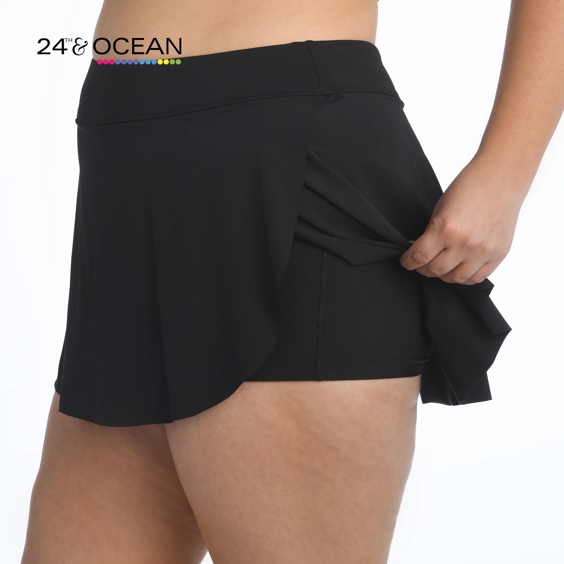 24th & Ocean Solid Petal Skort Swim Bottom