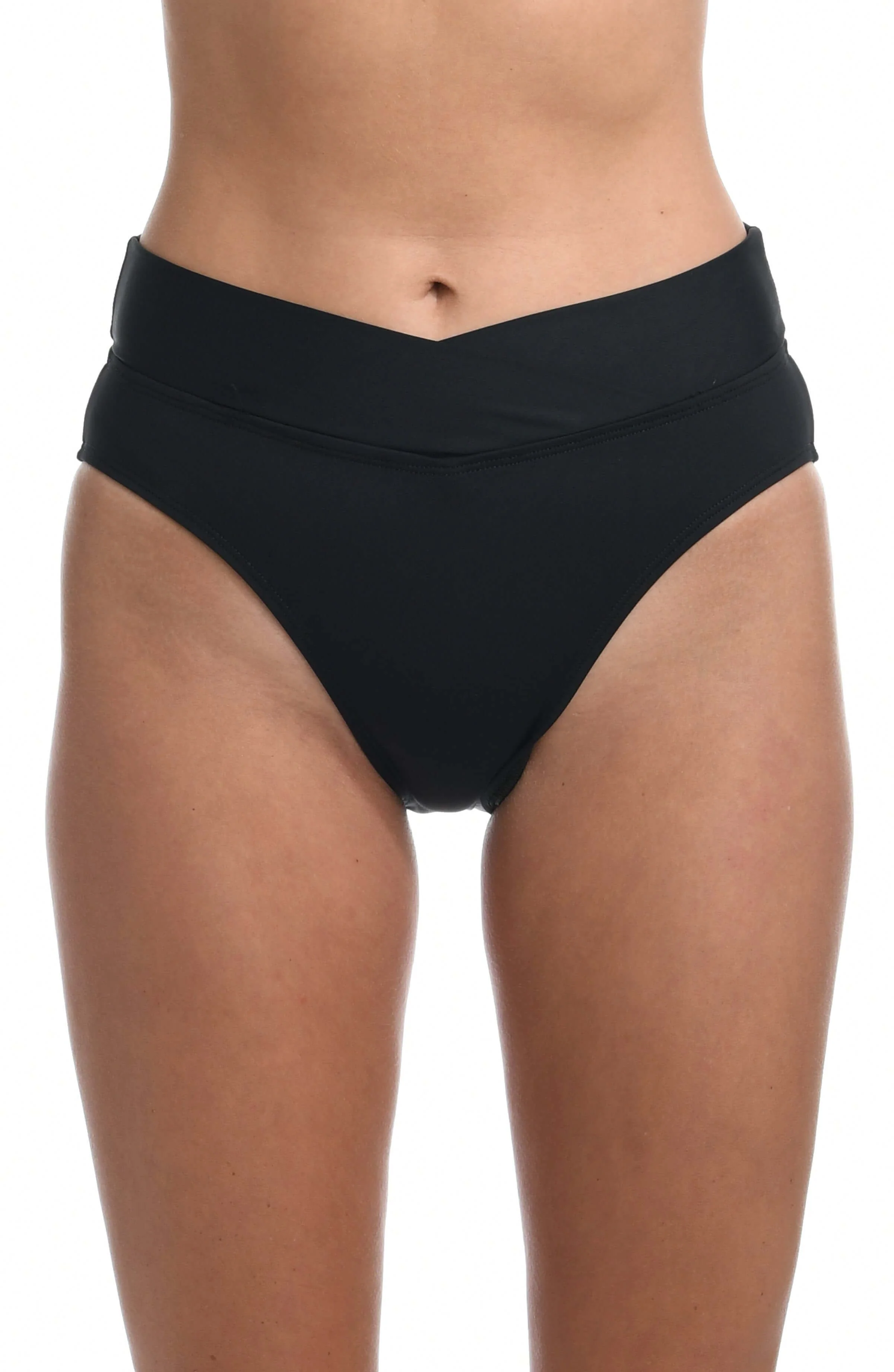 Island Goddess Crossover High Waist Bottom - Black - FINAL SALE