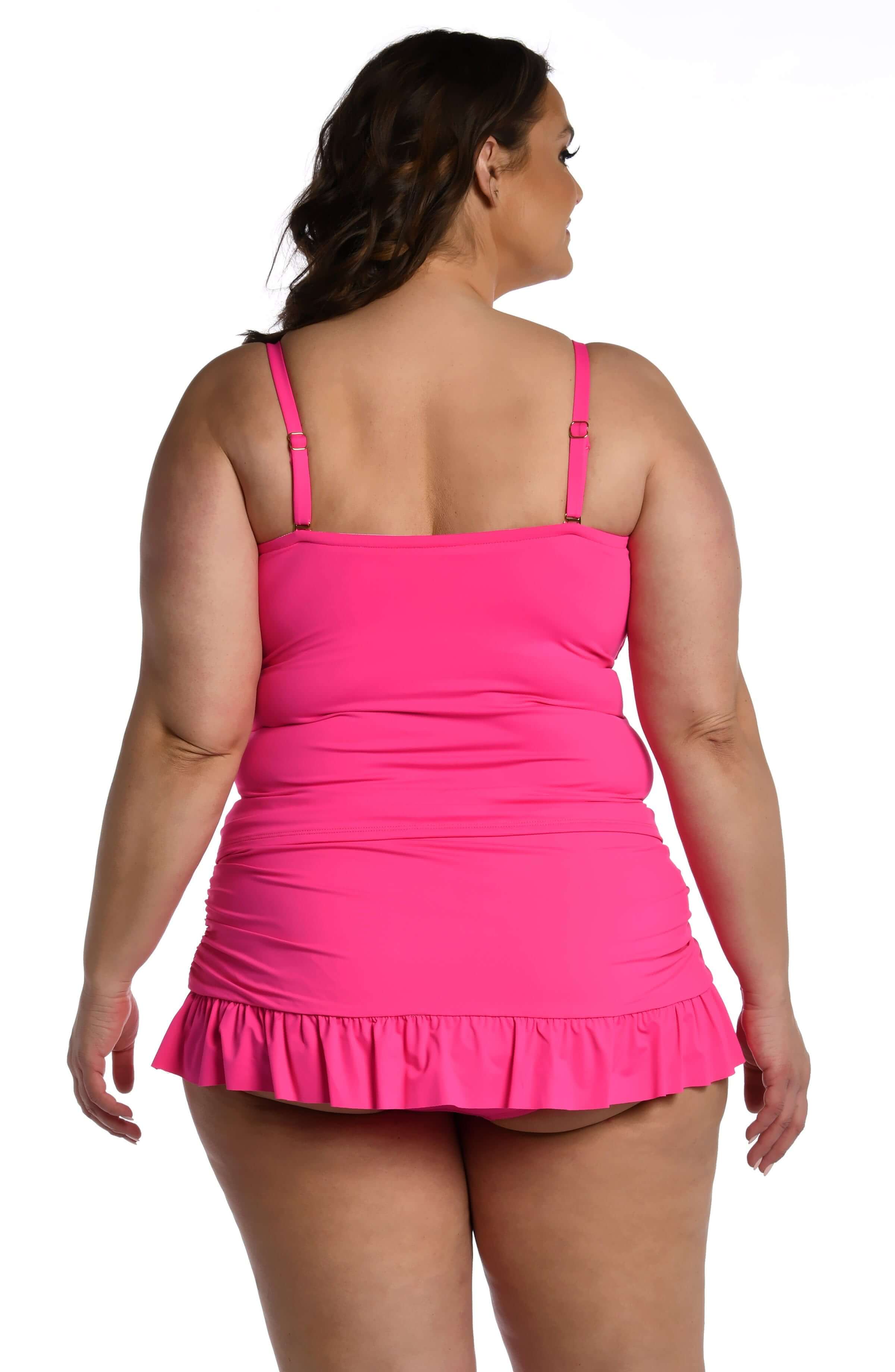 Island Goddess Bandeau Tankini Top - Pop Pink - FINAL SALE