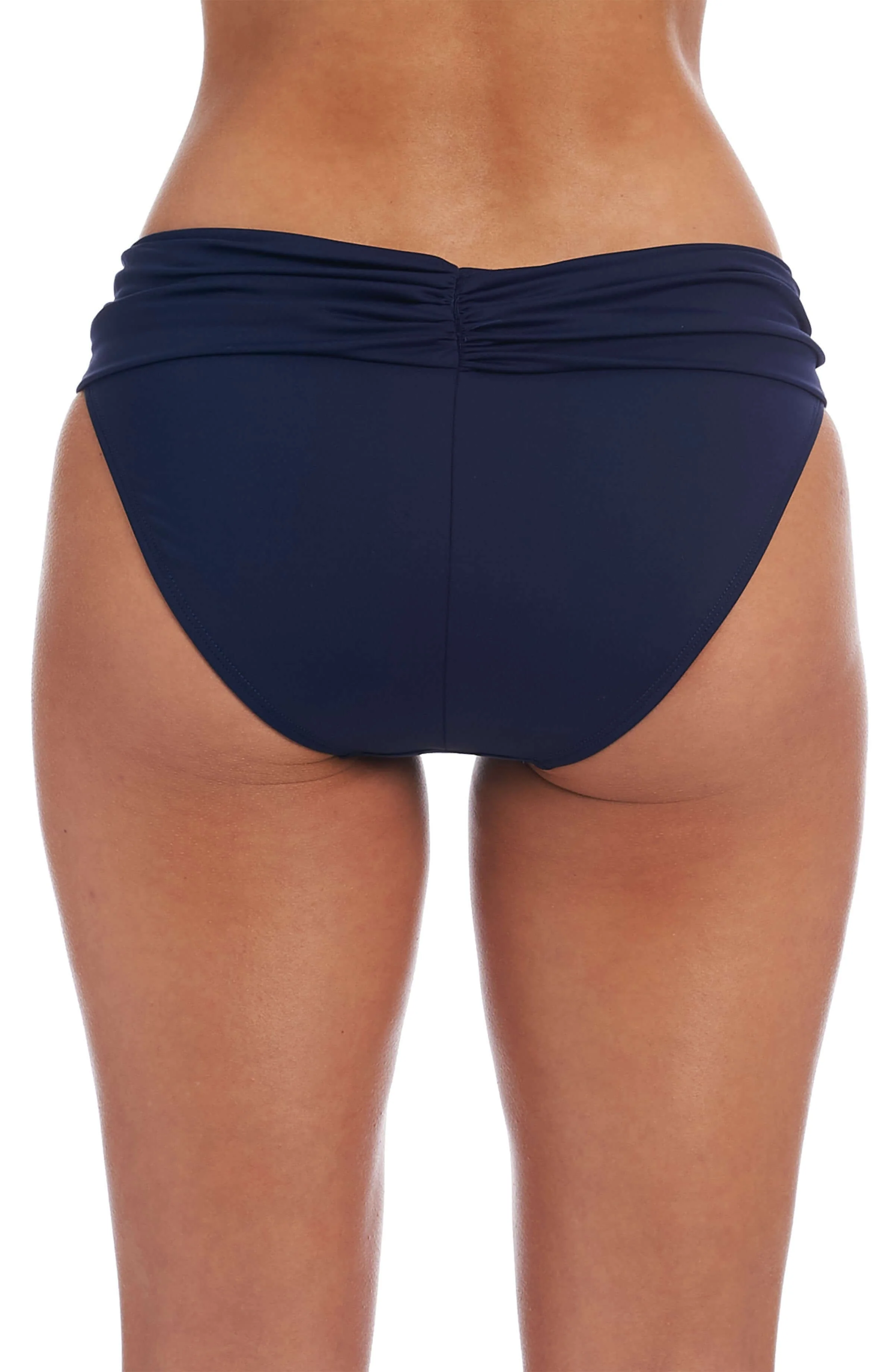 Island Goddess Ruched Band Hipster Bottom - Indigo