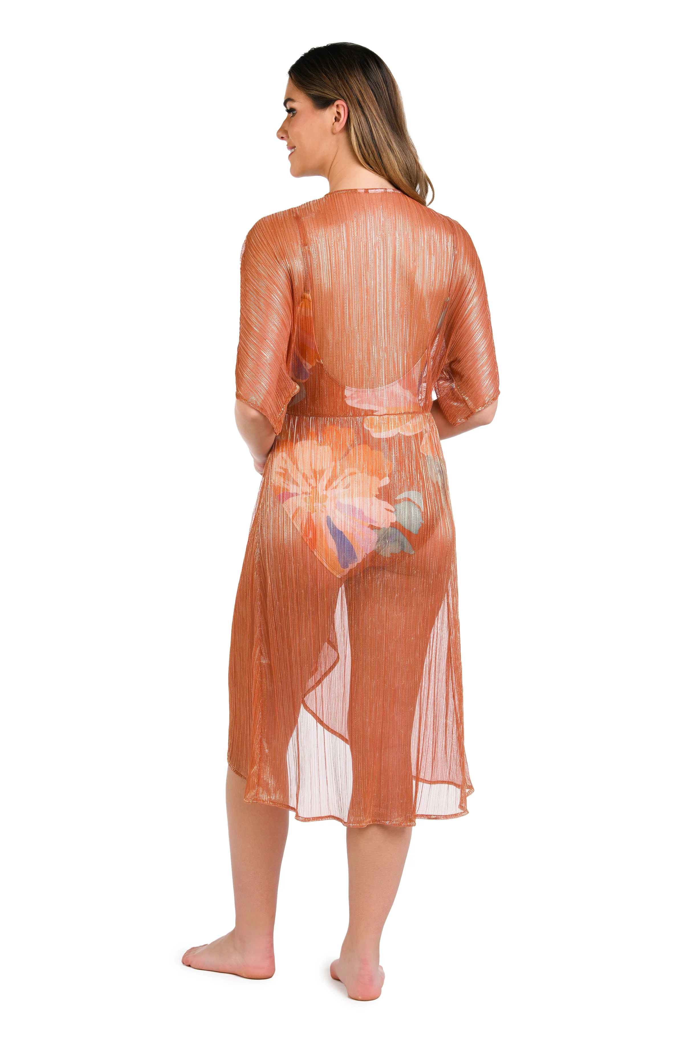 Golden Hour Twist Wrap Midi Dress Cover Up - FINAL SALE