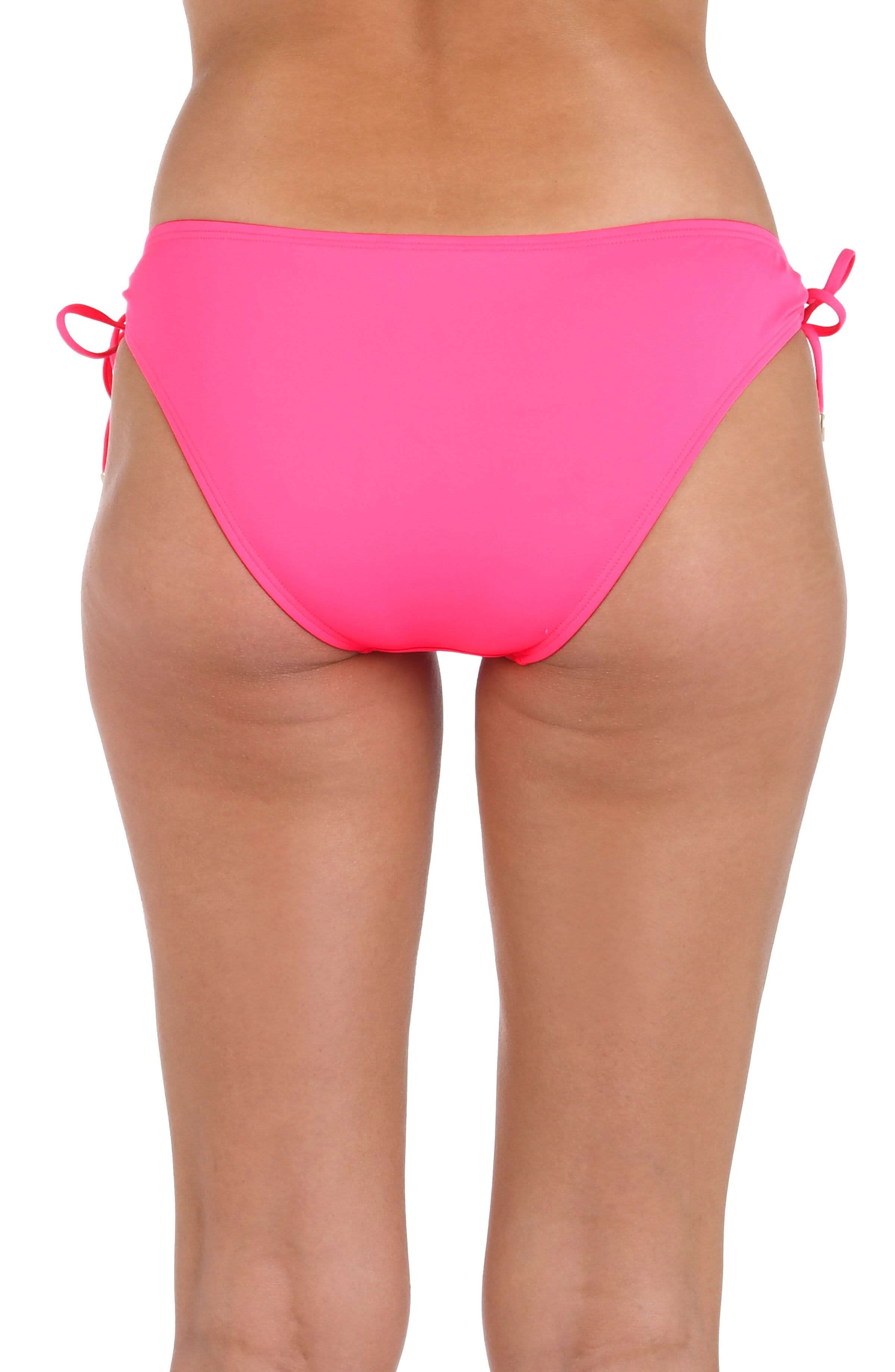 Island Goddess Side Tie Hipster Bottom - Bright Pink