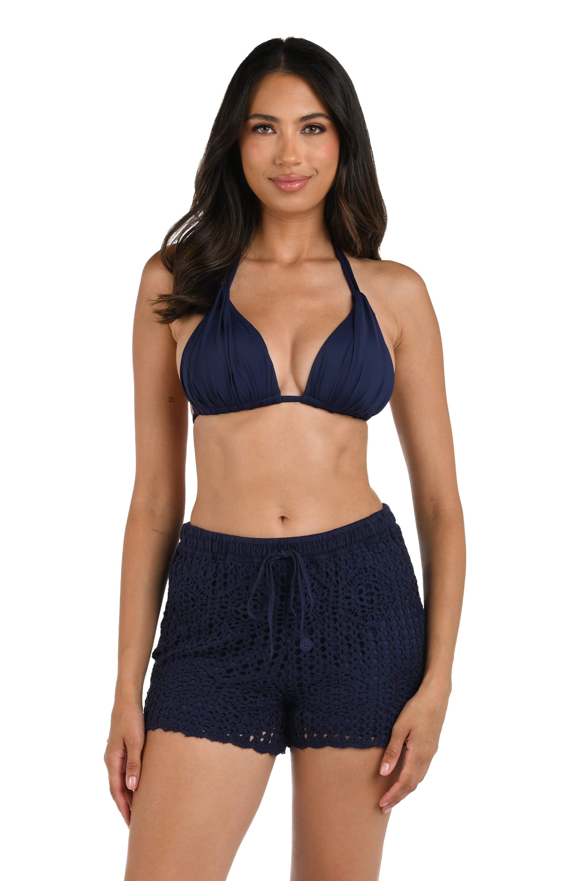 Waverly Covers Crochet Beach Shorts - Indigo - FINAL SALE