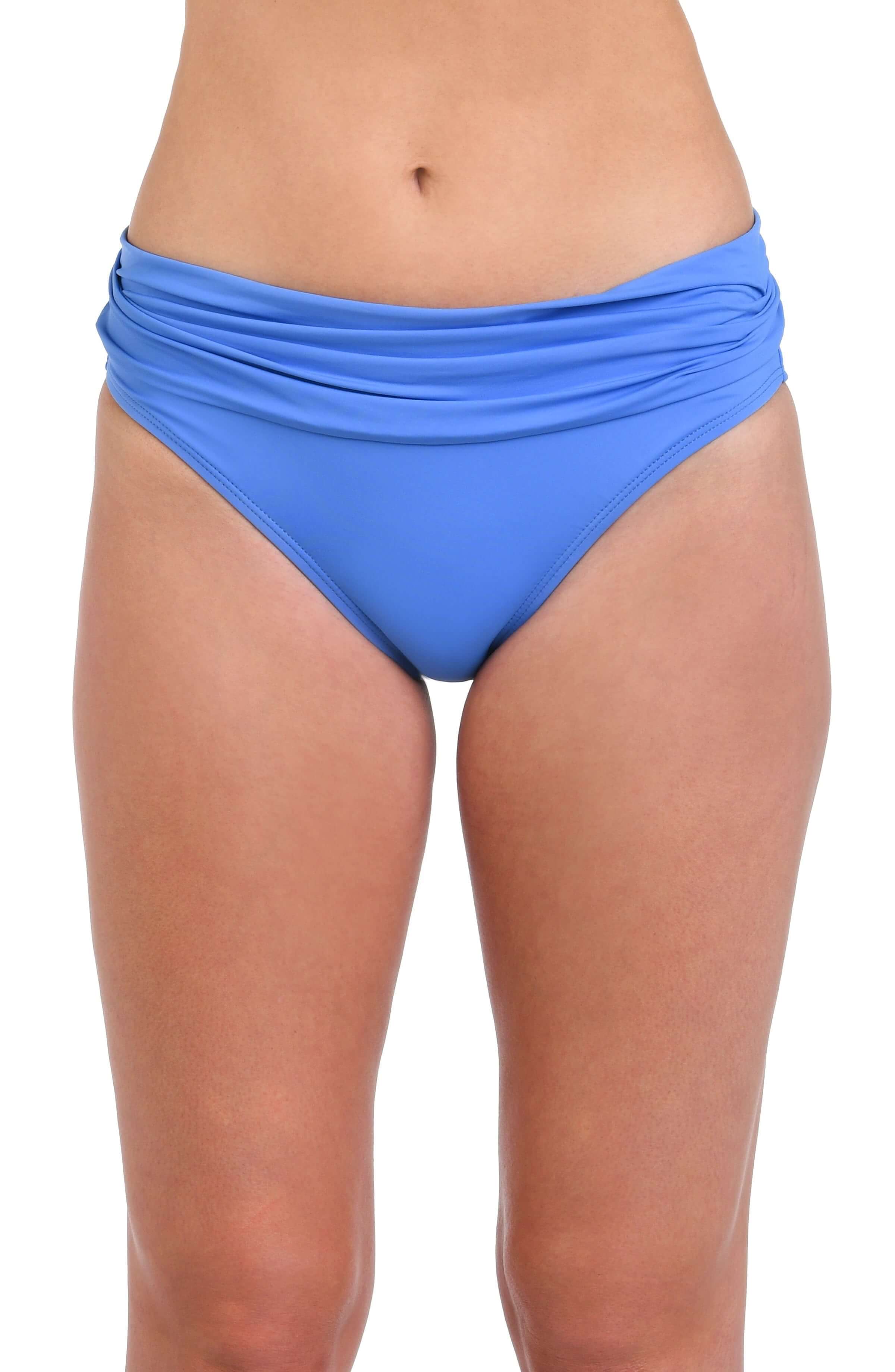 Island Goddess Ruched Band Hipster Bottom - Chambray