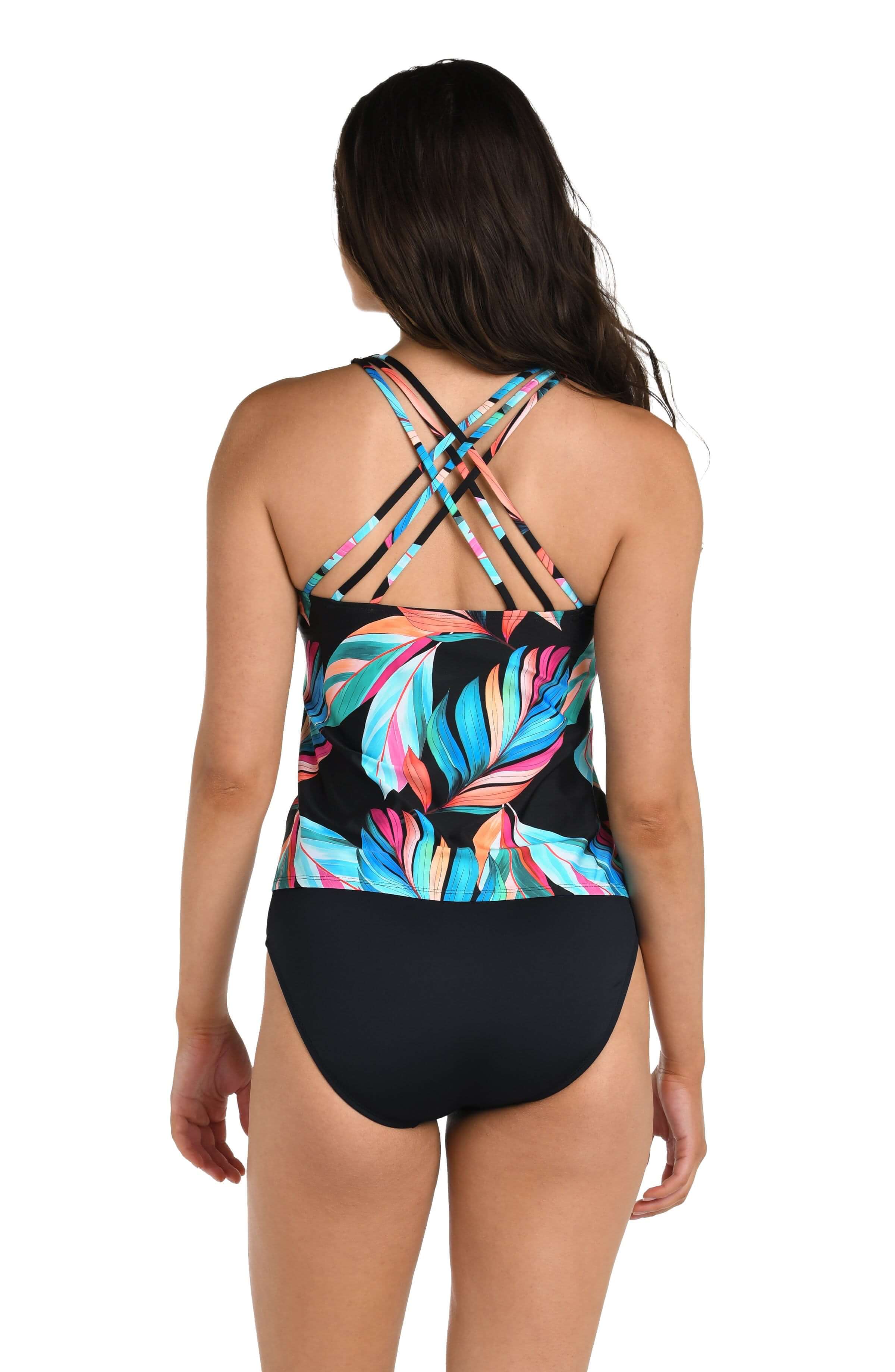 24th & Ocean Moonlit Leaf Underwire Crossback Tankini Top