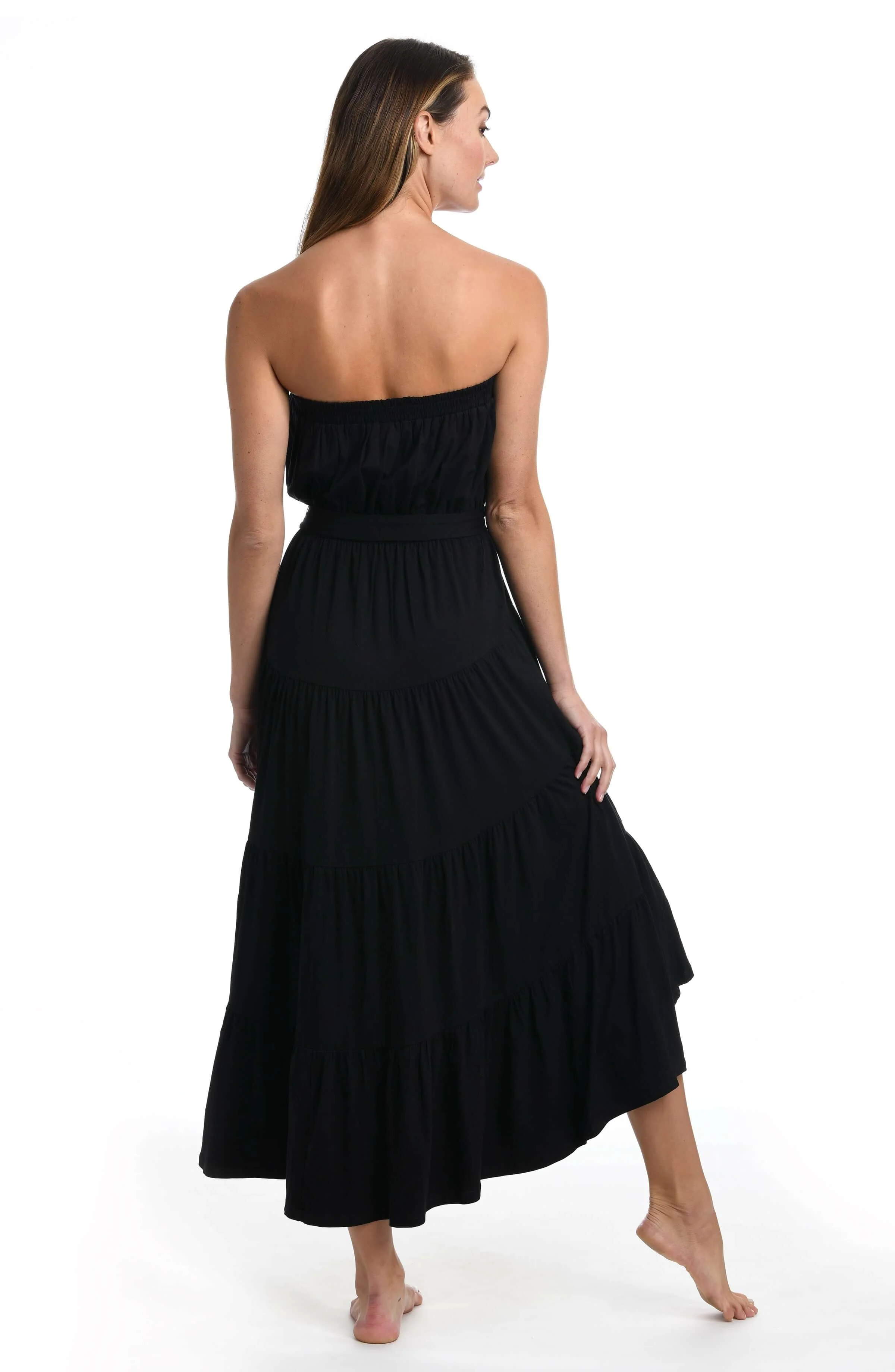 Draped Darling Strapless Midi Dress - FINAL SALE