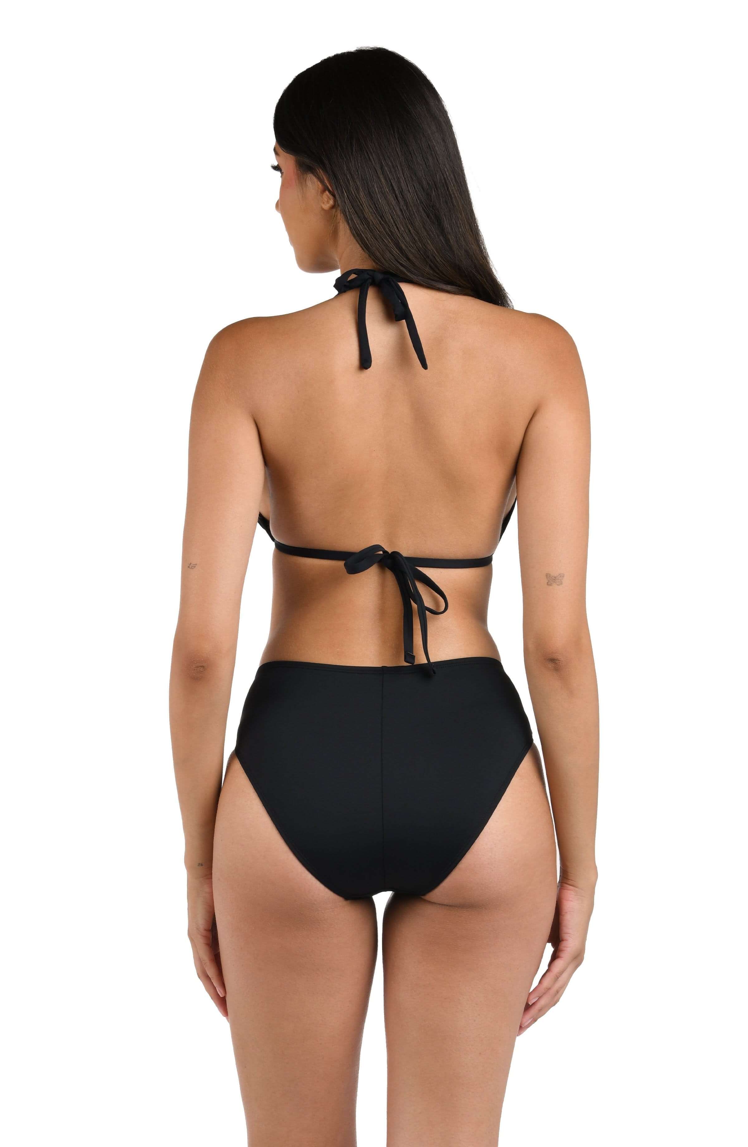 Island Goddess Halter Triangle Top - Black