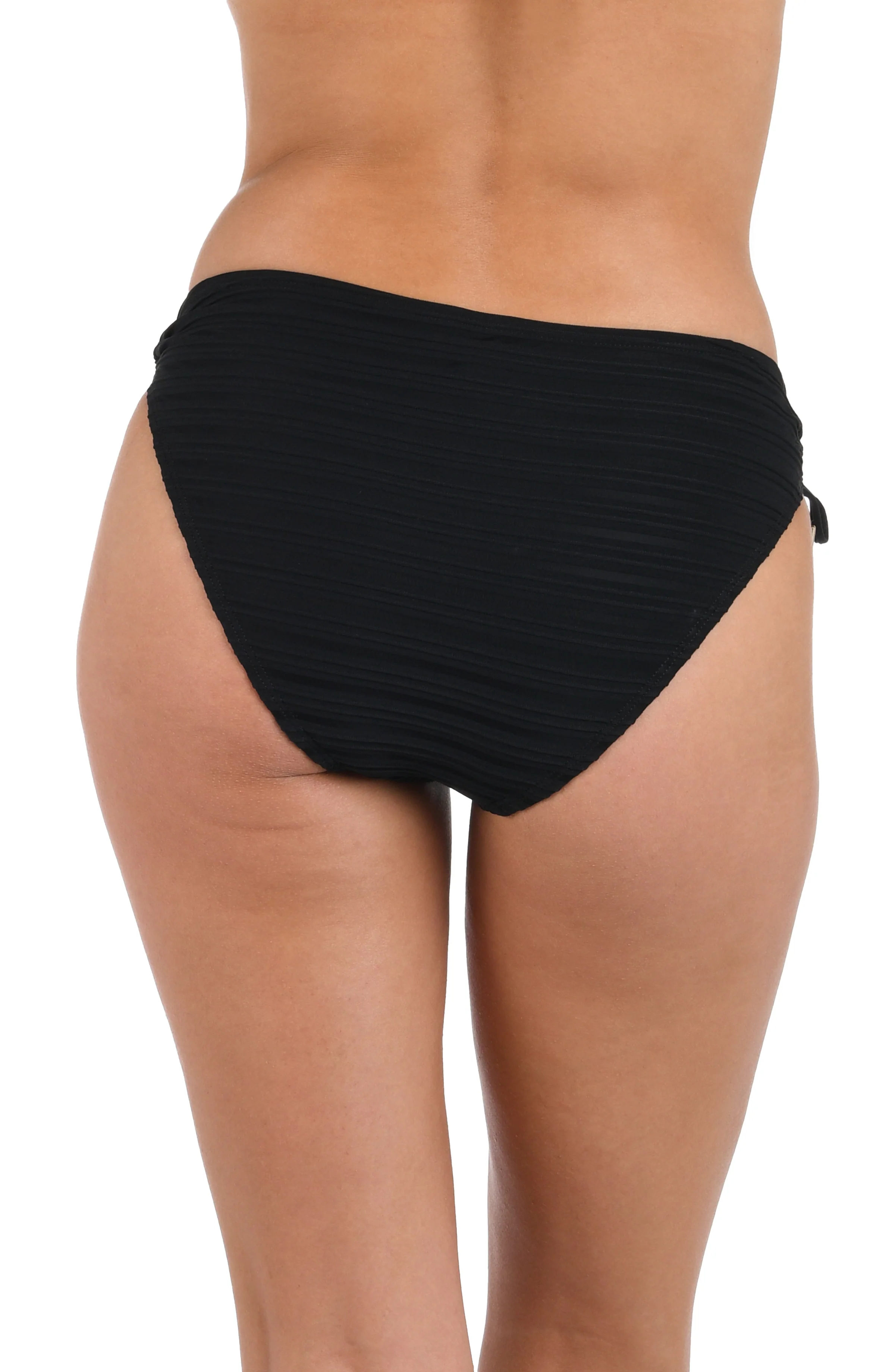 Fluid Lines Side Tie Hipster Bottom - Black - FINAL SALE