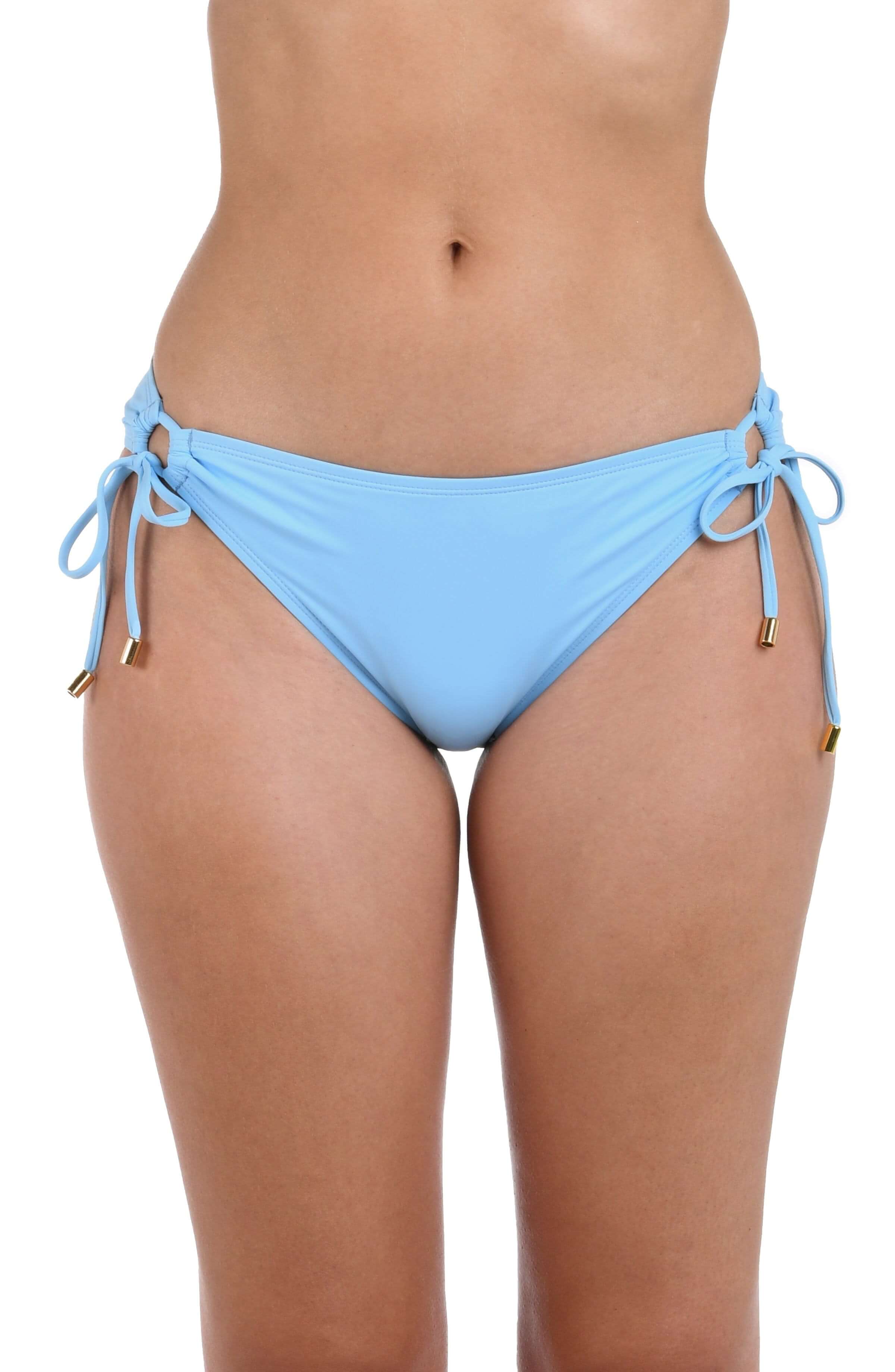 Island Goddess Side Tie Hipster Bottom - Crystal Blue