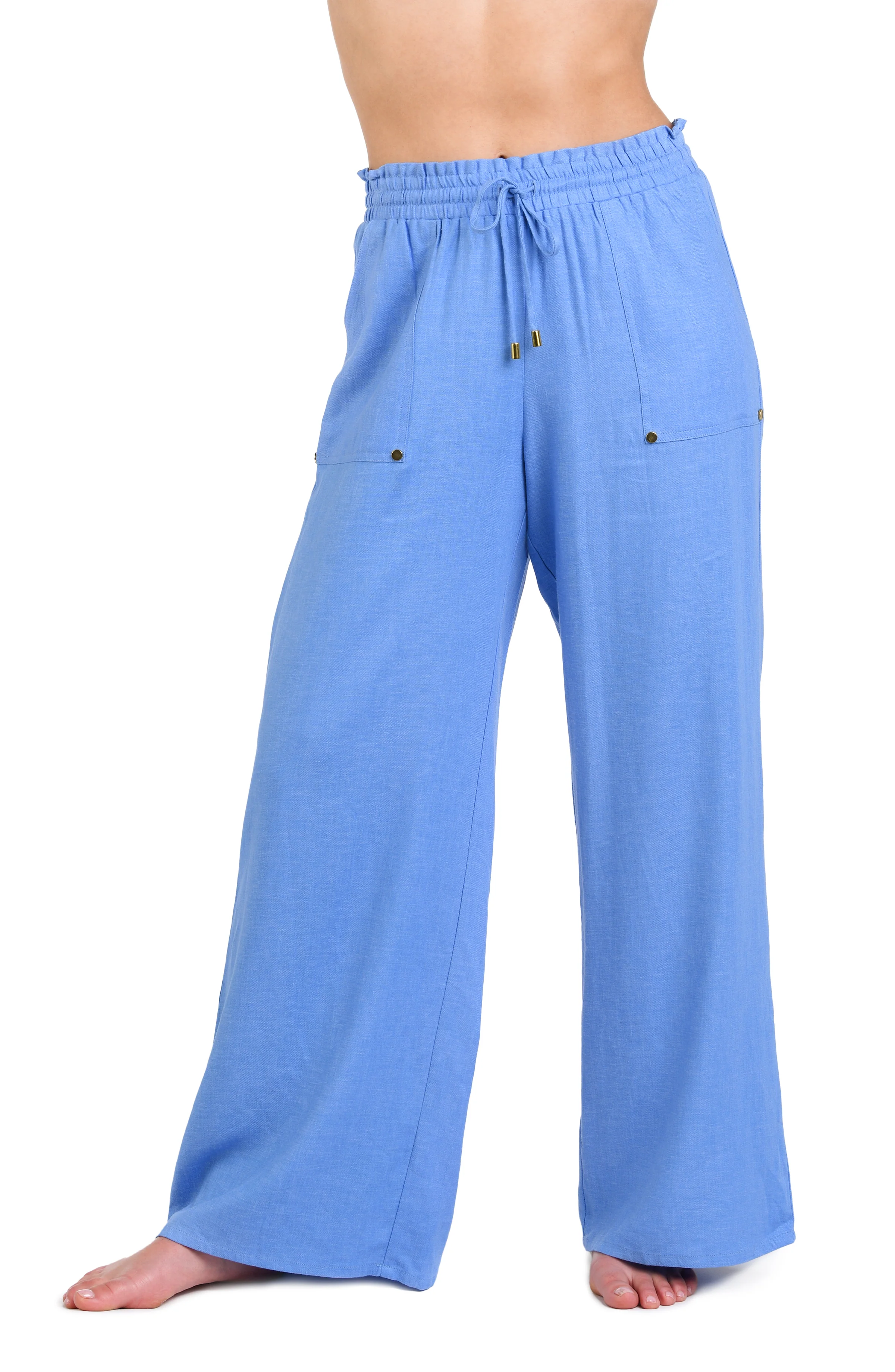 Delphine Coast Beach Pant Cover Up - Chambray - FINAL SALE
