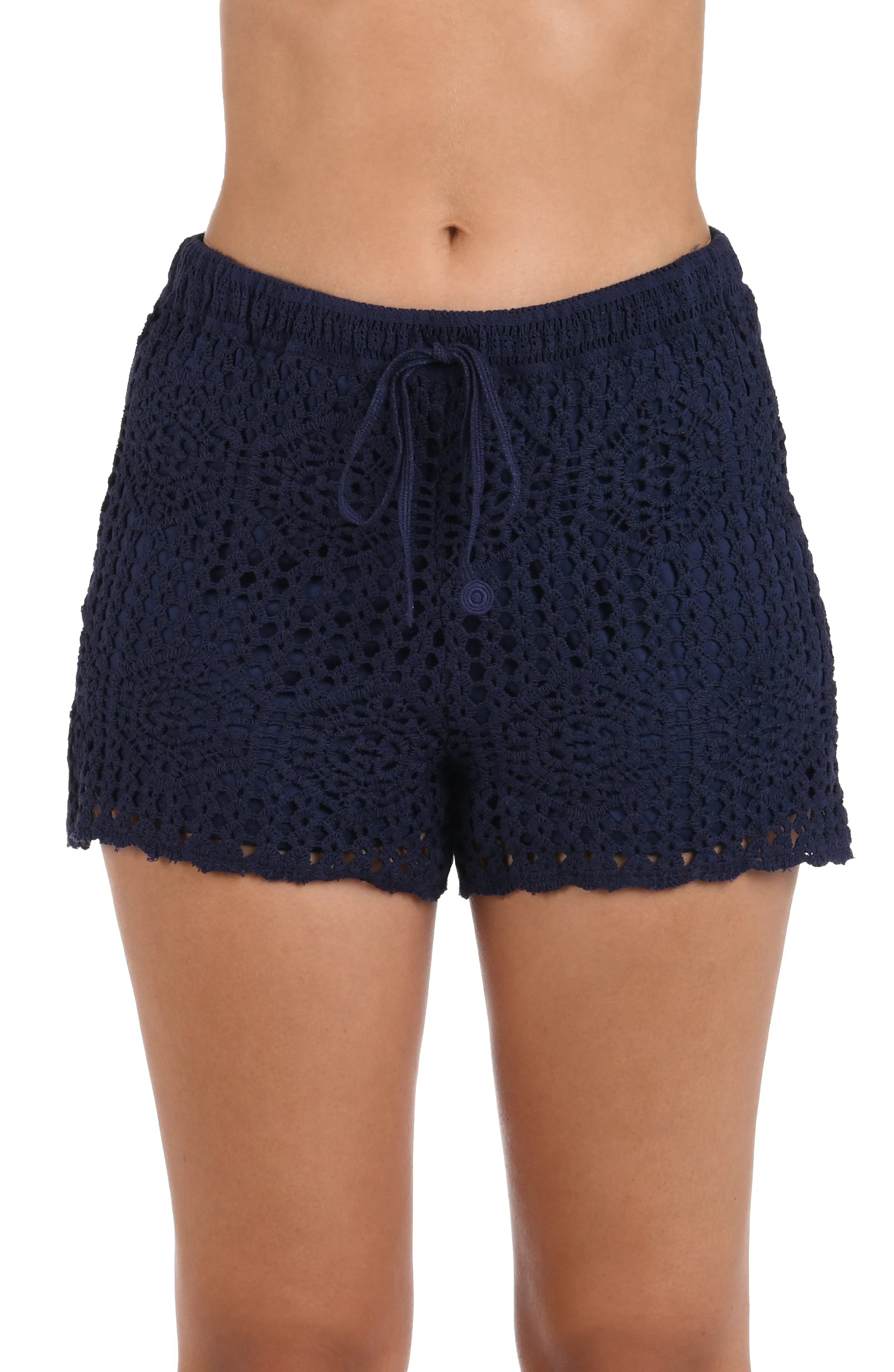 Waverly Covers Crochet Beach Shorts - Indigo - FINAL SALE