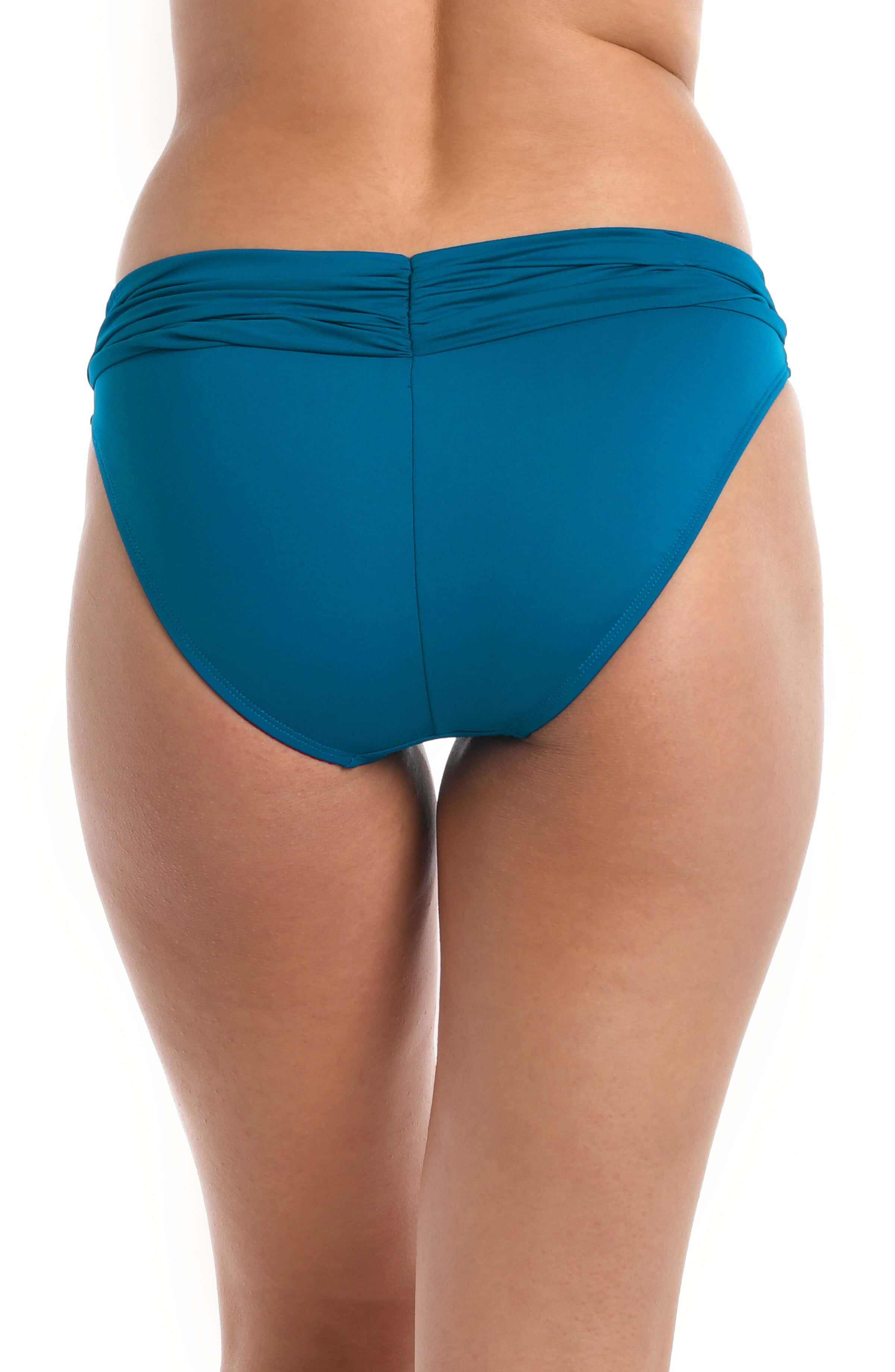 Island Goddess Ruched Band Hipster Bottom - Ocean - FINAL SALE