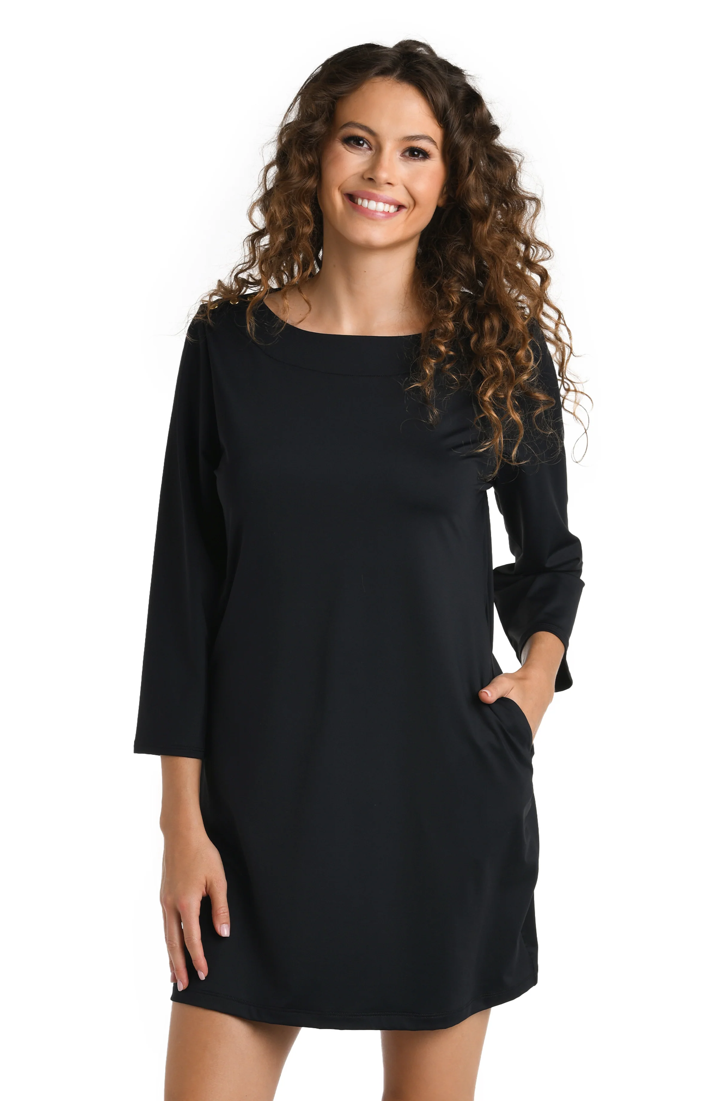 Slinky Jersey Boat Neck Tunic Cover Up - FINAL SALE