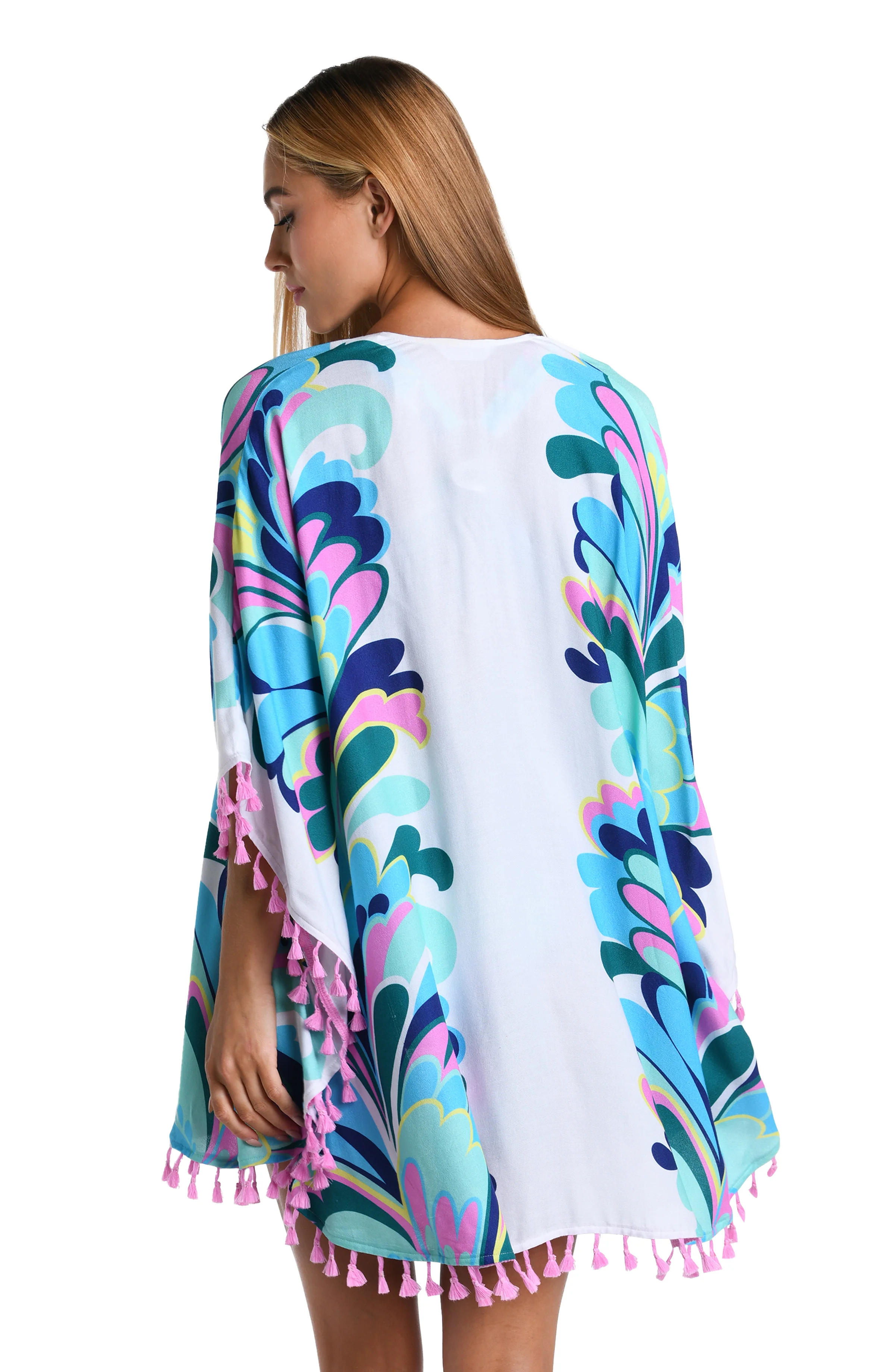 Sunshine 79 Far Out Feathers Open Front Kimono - FINAL SALE
