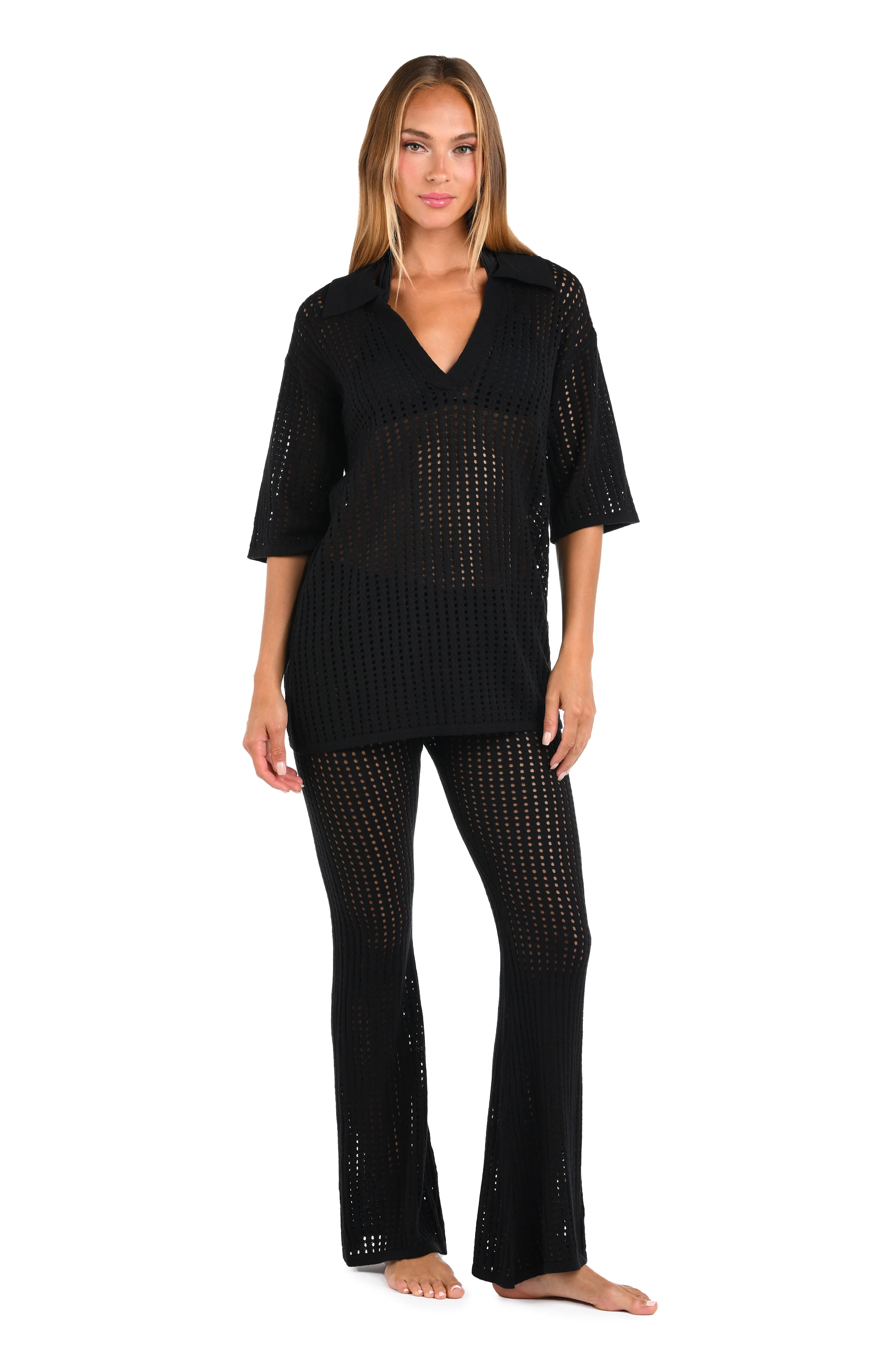 Sunshine 79 Resort Crochet Covers V-Neck Tunic - FINAL SALE