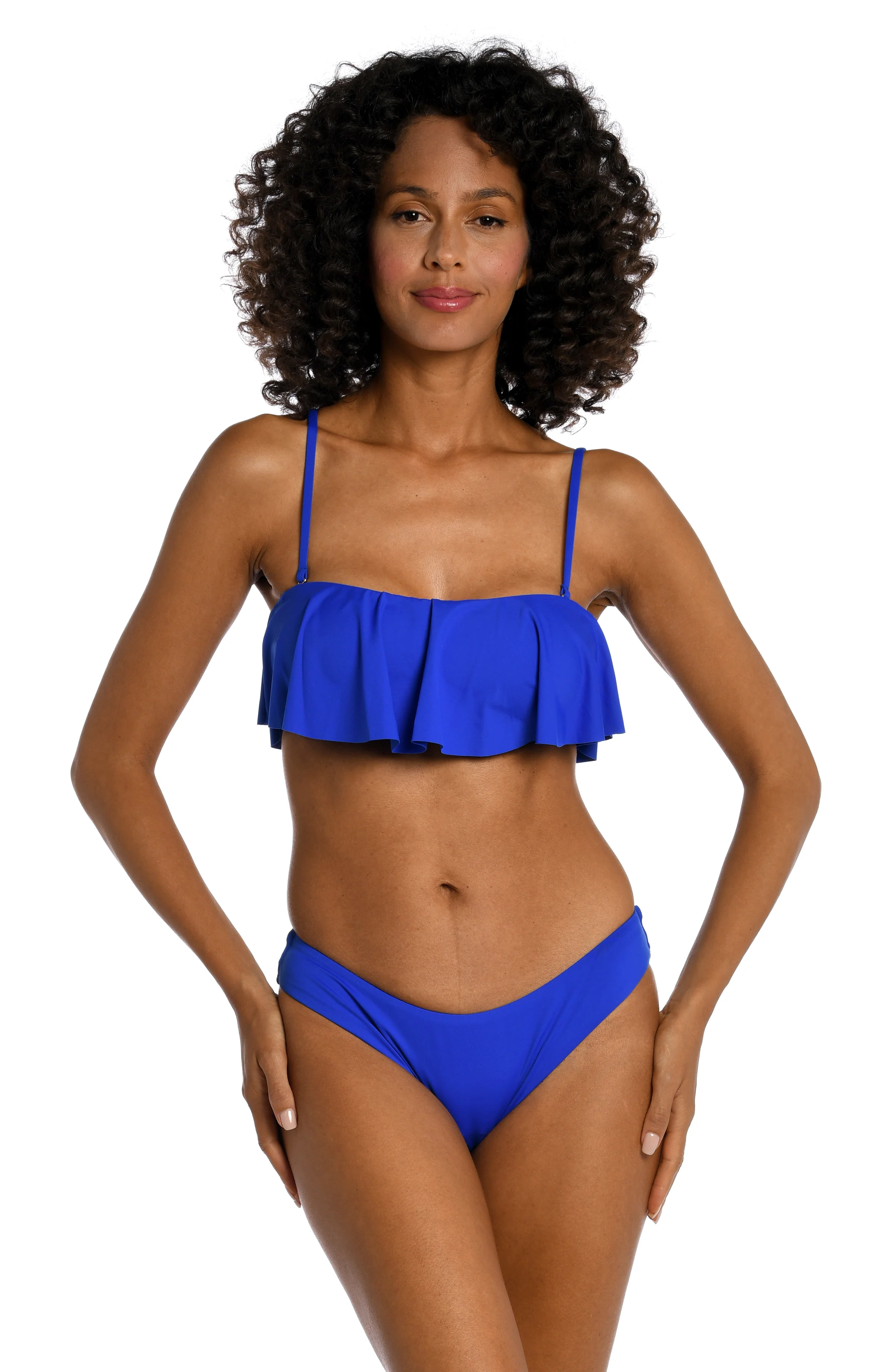 Island Goddess Ruffle Bandeau Bra Top - Sapphire (Final Sale)