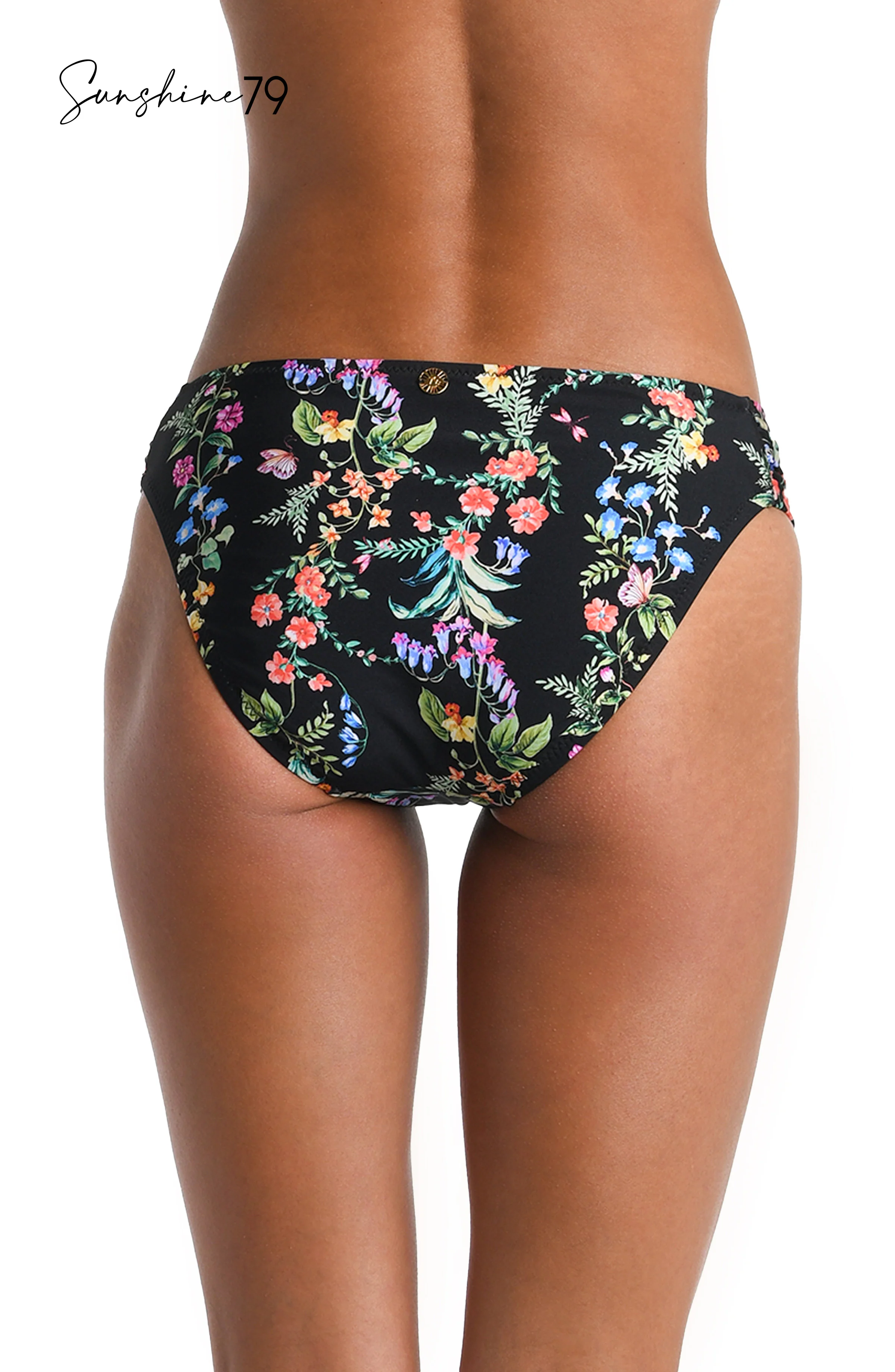 Sunshine 79 Wildflower Vines Side Shirred Hipster Bottom - FINAL SALE