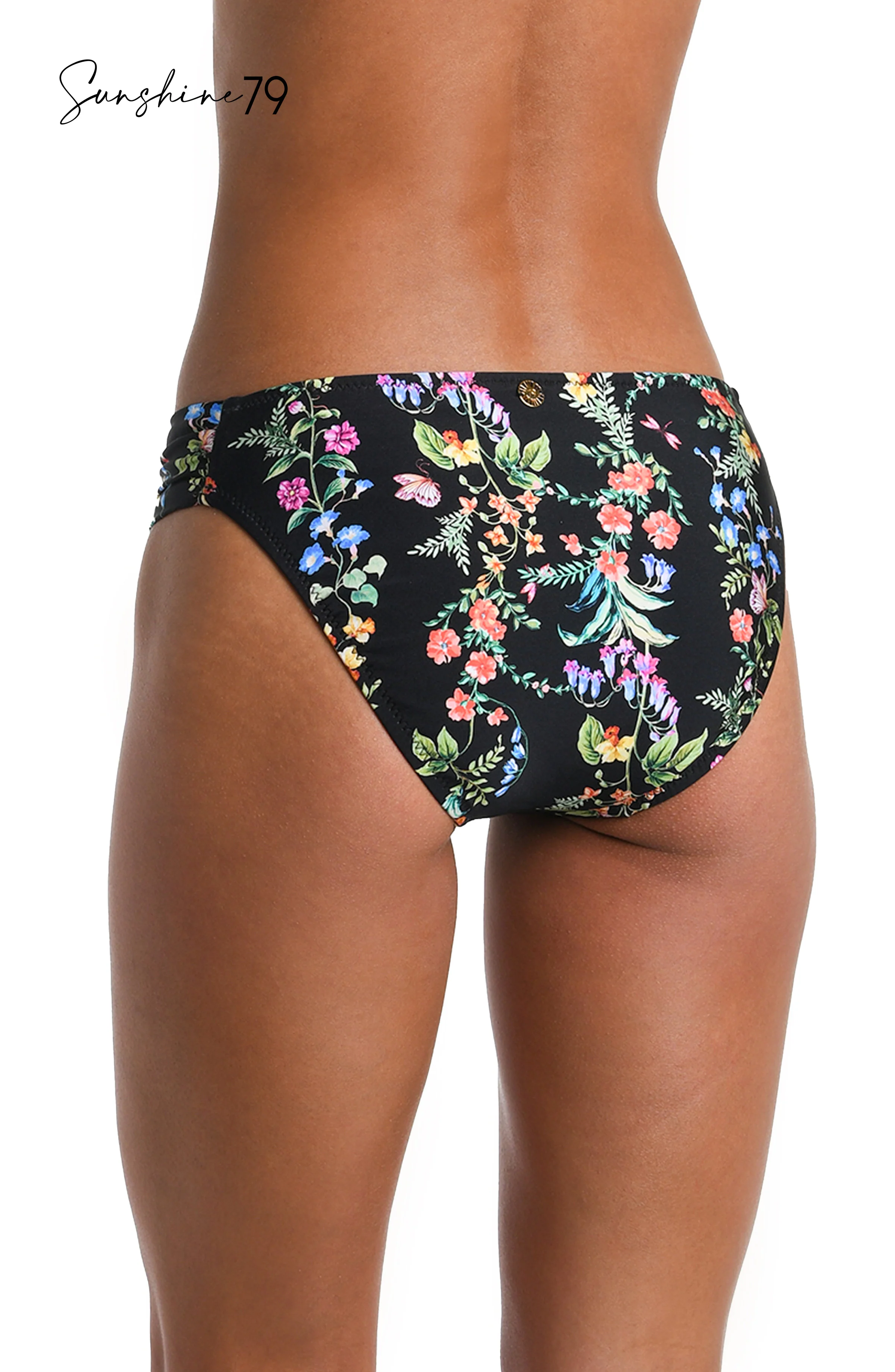 Sunshine 79 Wildflower Vines Side Shirred Hipster Bottom - FINAL SALE