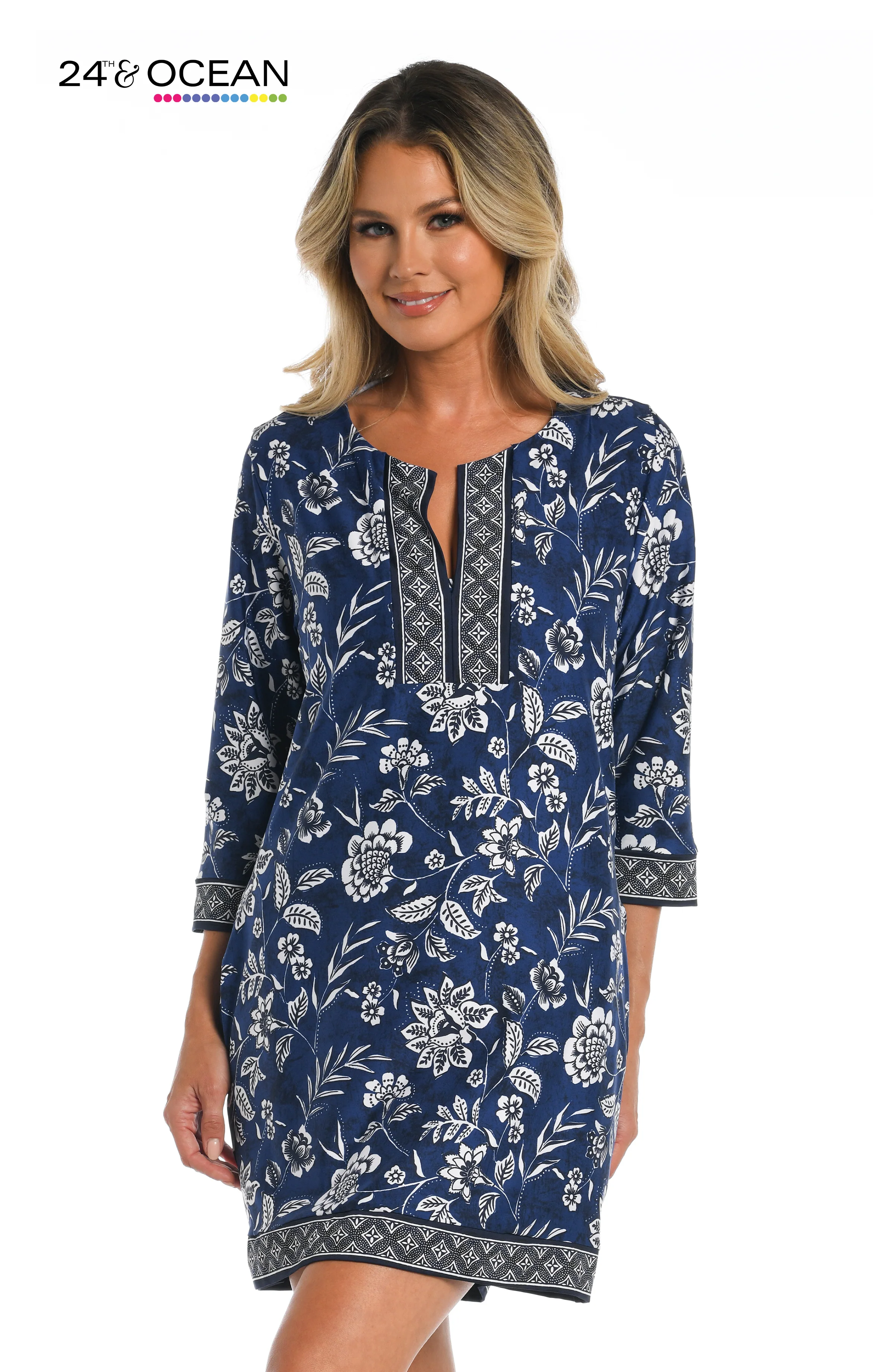 24th & Ocean Bali Batik Shift Dress Cover Up - FINAL SALE