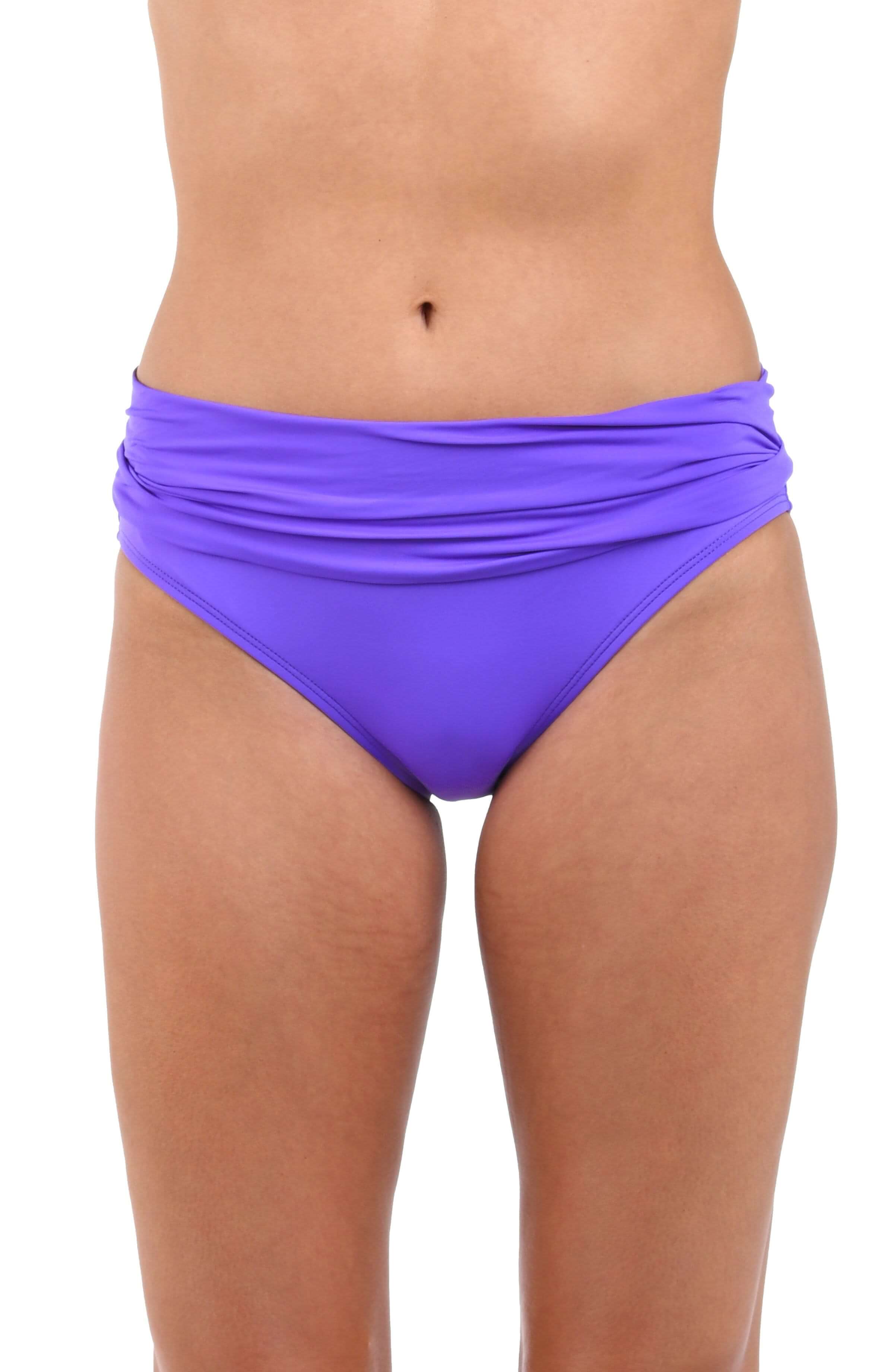 Island Goddess Ruched Band Hipster Bottom - Ultraviolet