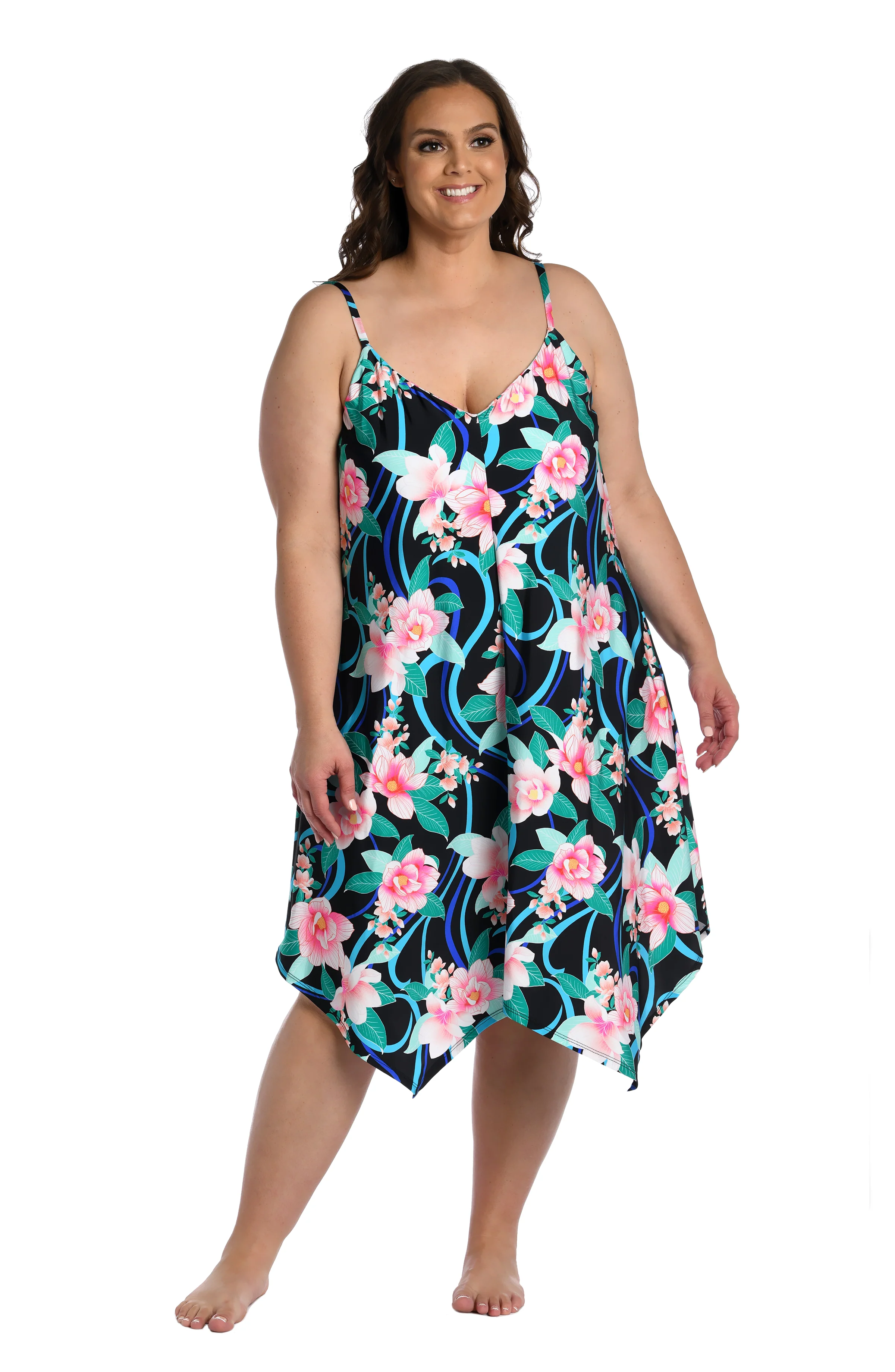Nightfall Blooms Scarf Hem Dress - FINAL SALE