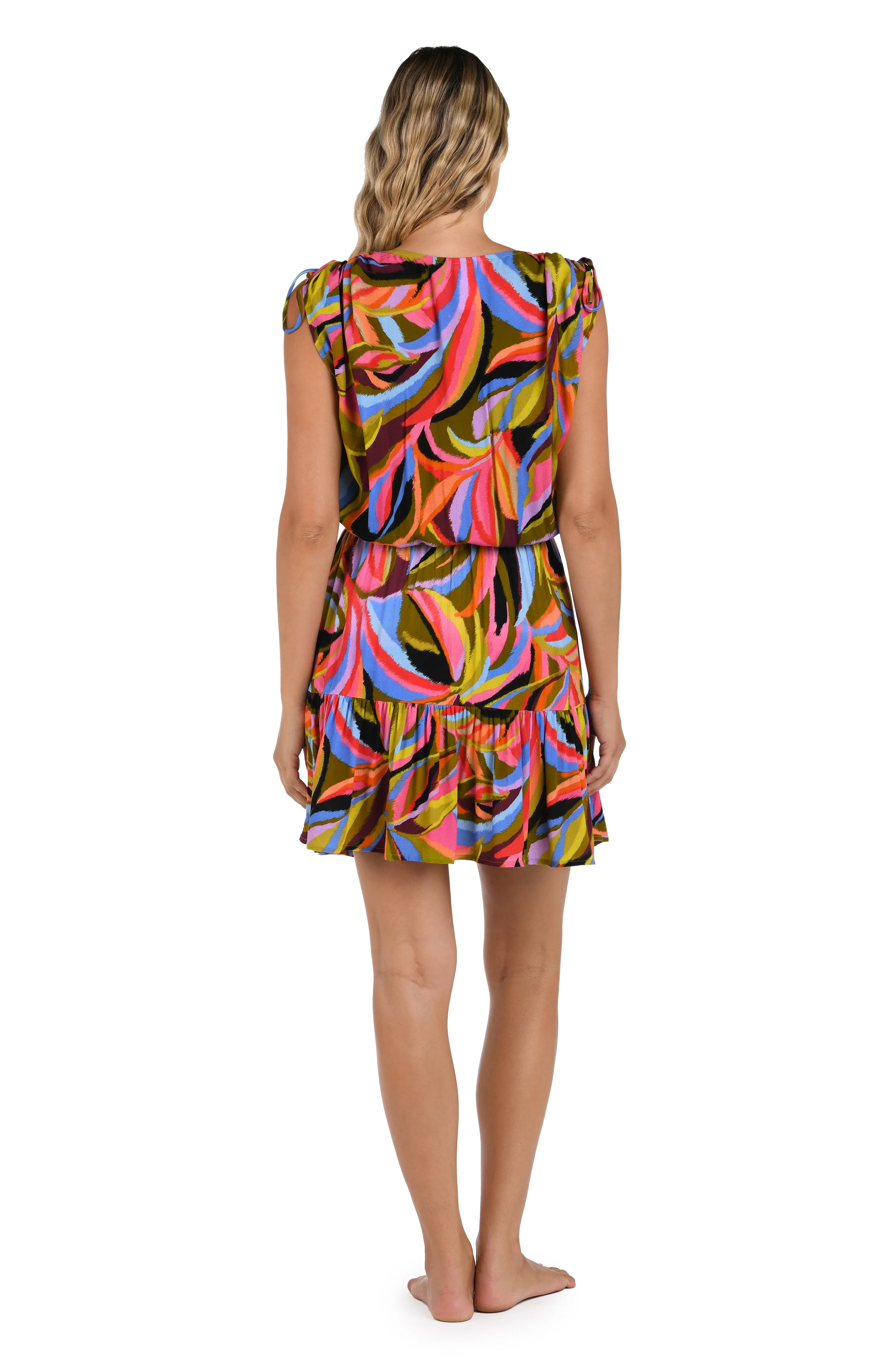 Tropic Waves V-Neck Cover Up Dress - FINAL SALE