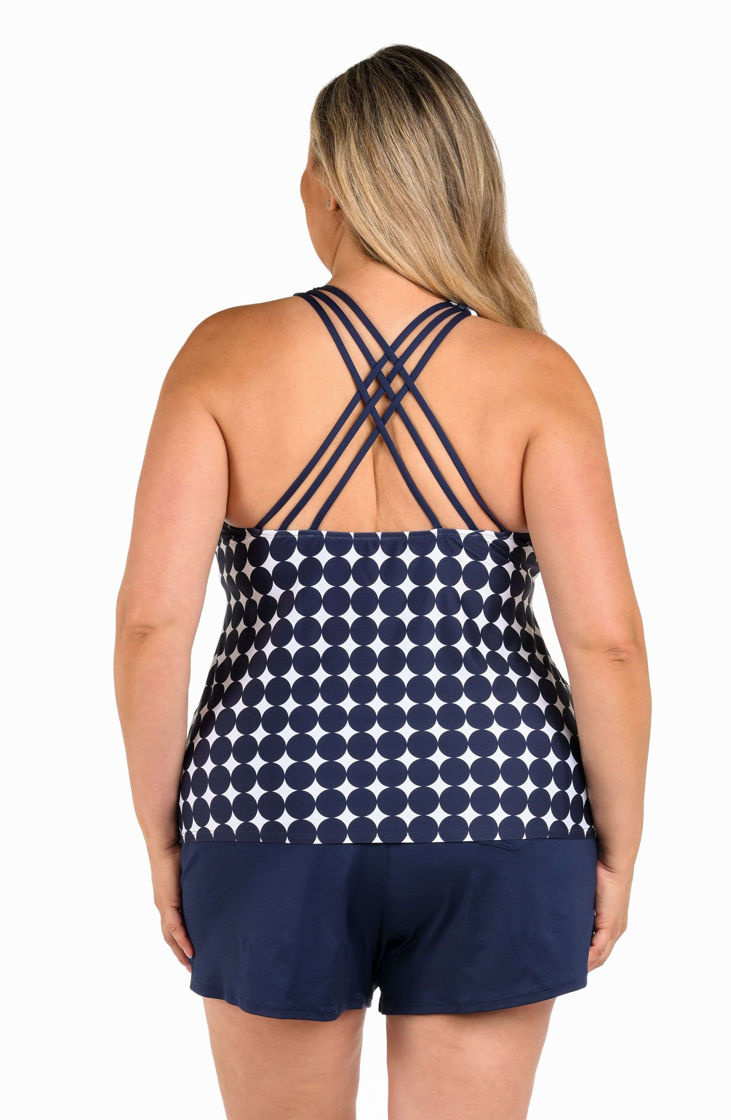 24th & Ocean Mod Illusions Underwire Crossback Tankini Top - FINAL SALE