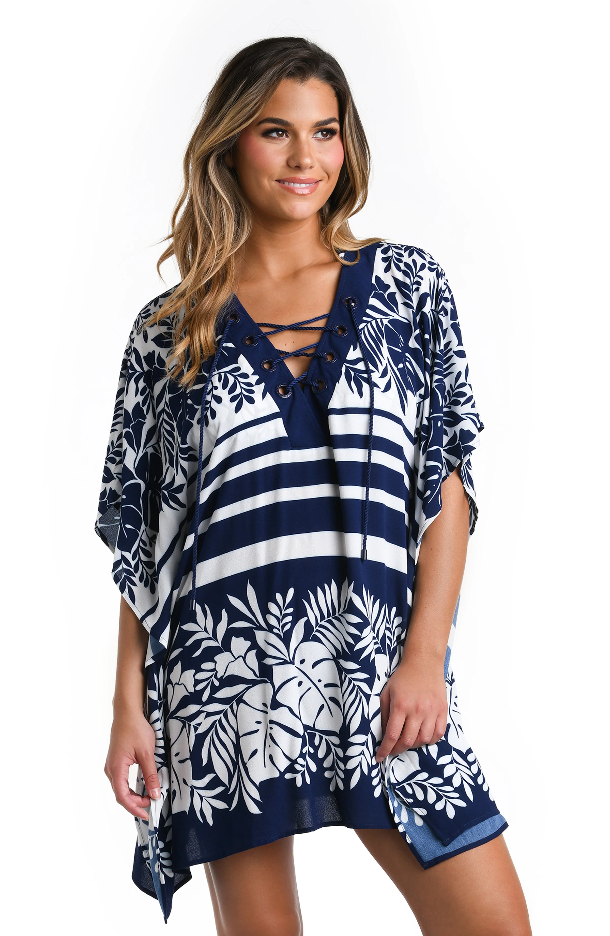 Beach Bungalow Lace Front Caftan Cover Up - FINAL SALE