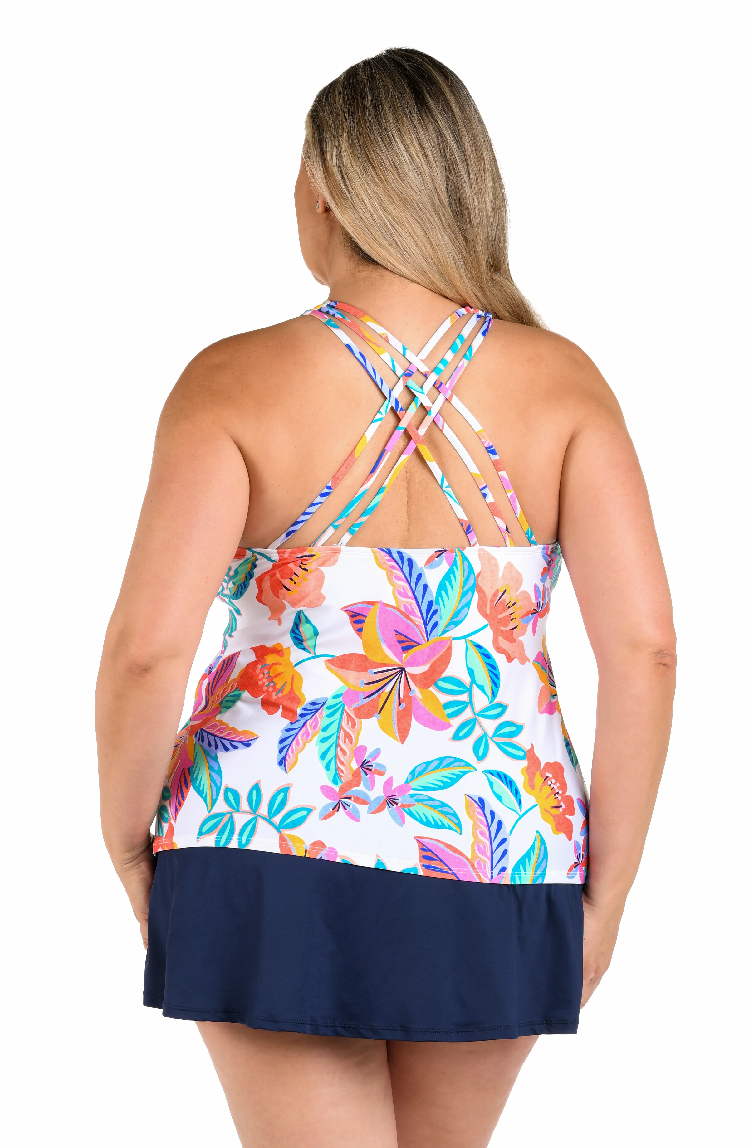 24th & Ocean Francesca Tropical Underwire Crossback Tankini Top - FINAL SALE