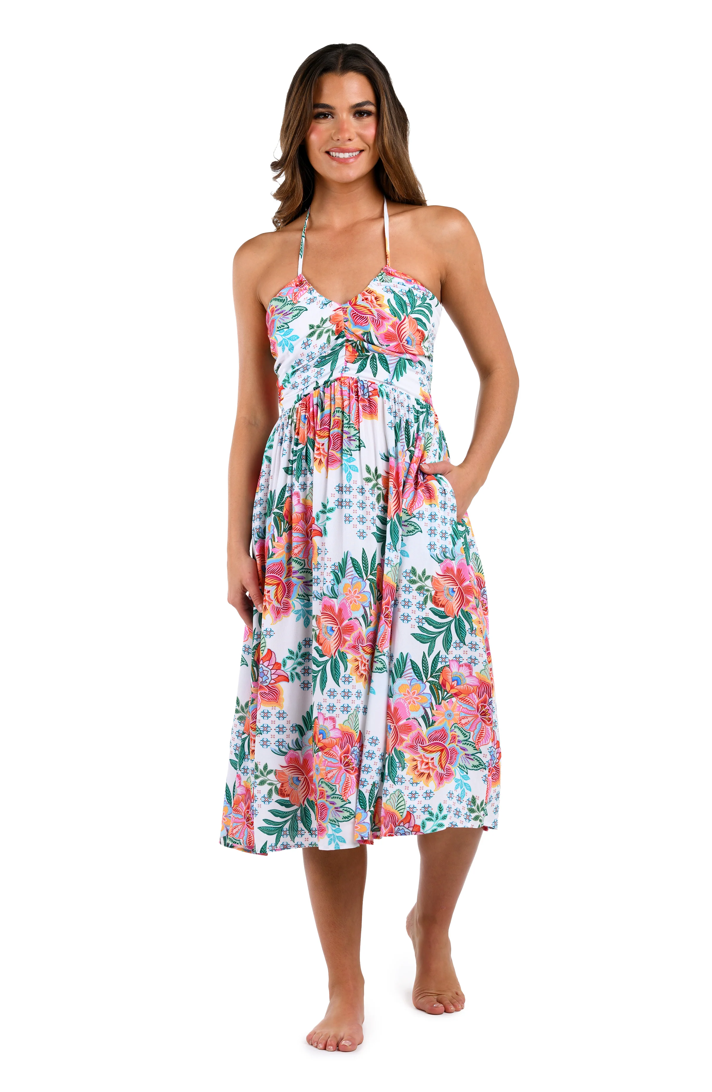 Riviera Resort Halter Midi Dress Cover Up - FINAL SALE