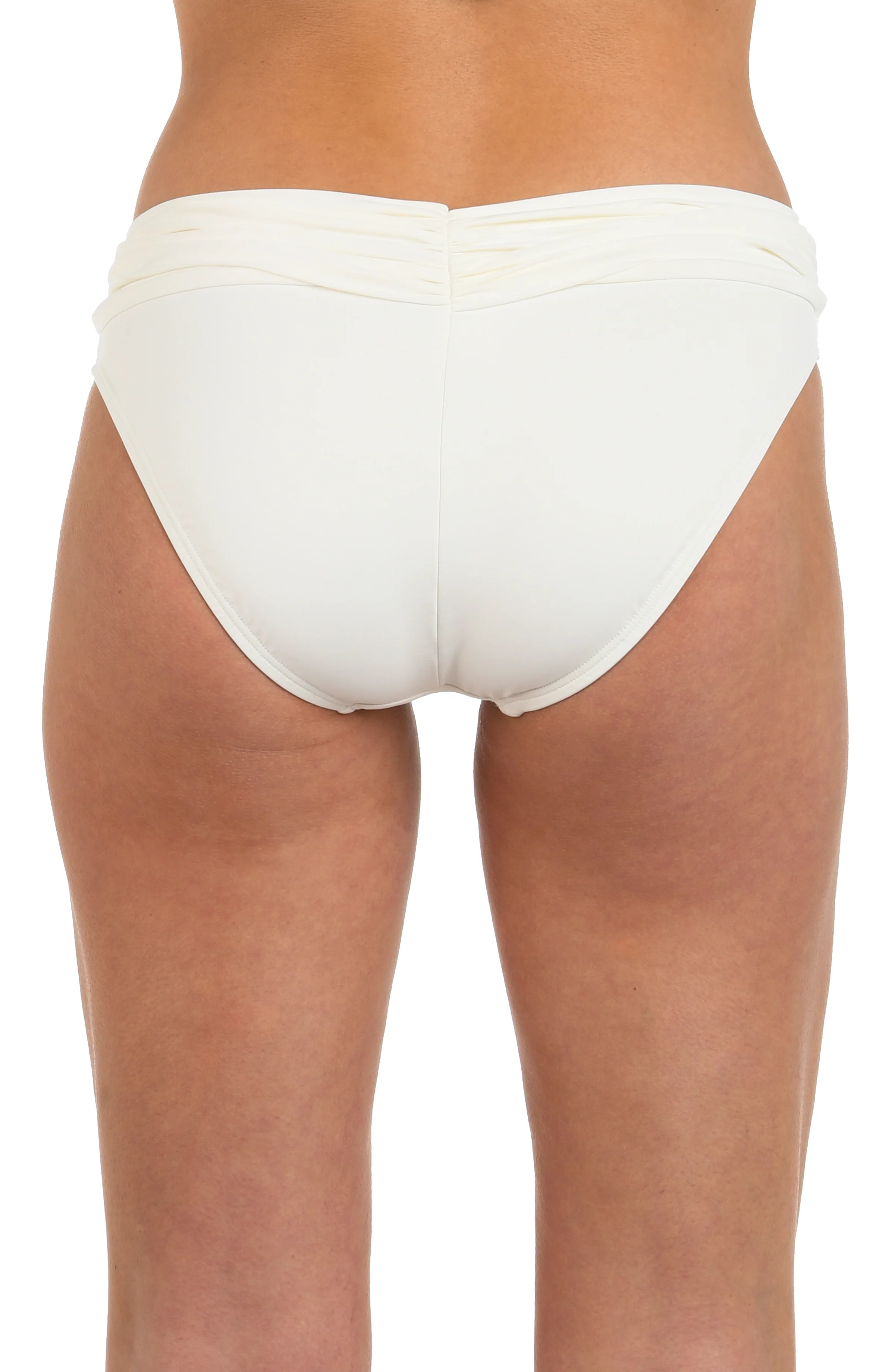 Island Goddess Ruched Band Hipster Bottom - Ivory