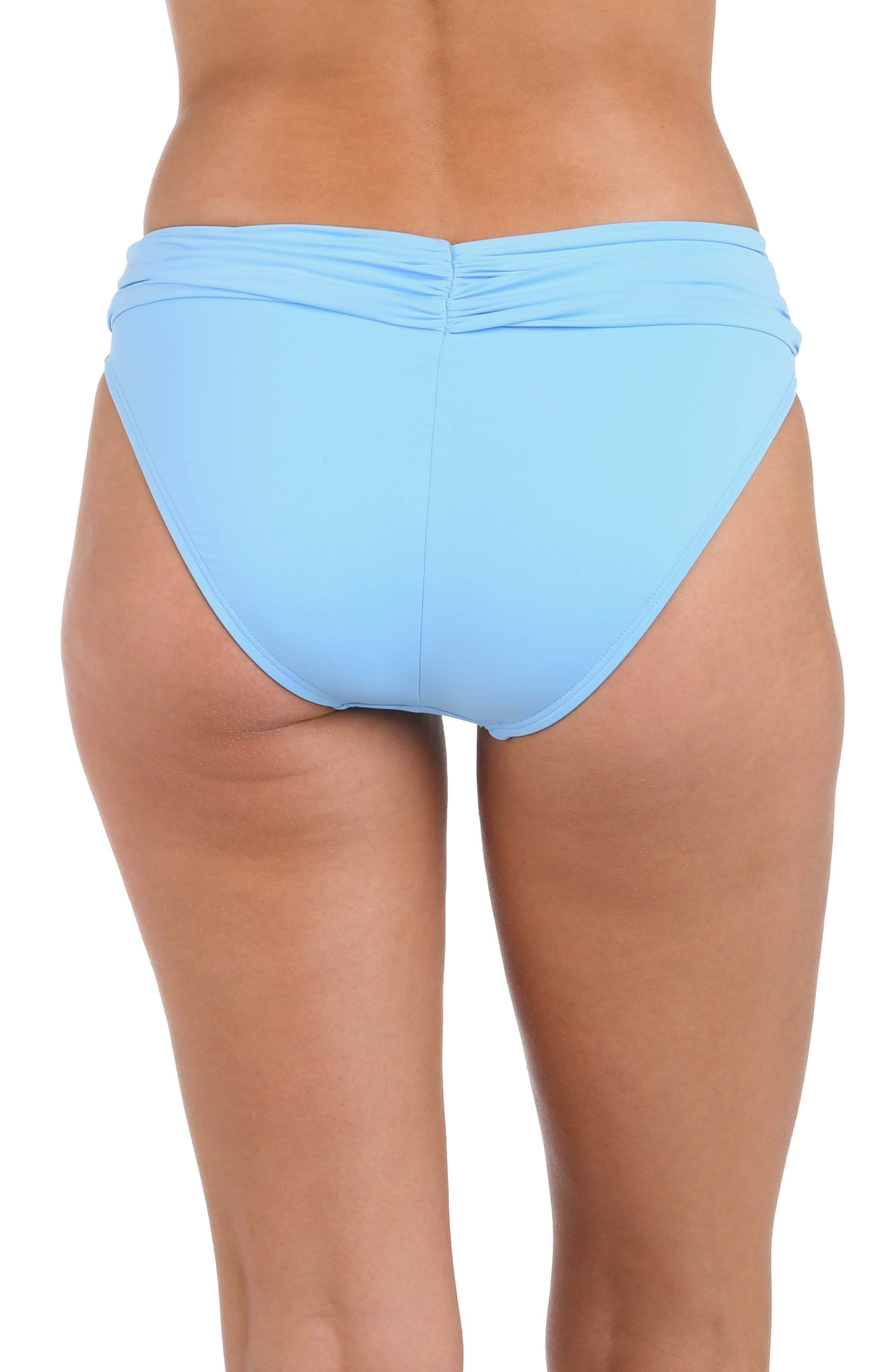 Island Goddess Ruched Band Hipster Bottom - Crystal Blue